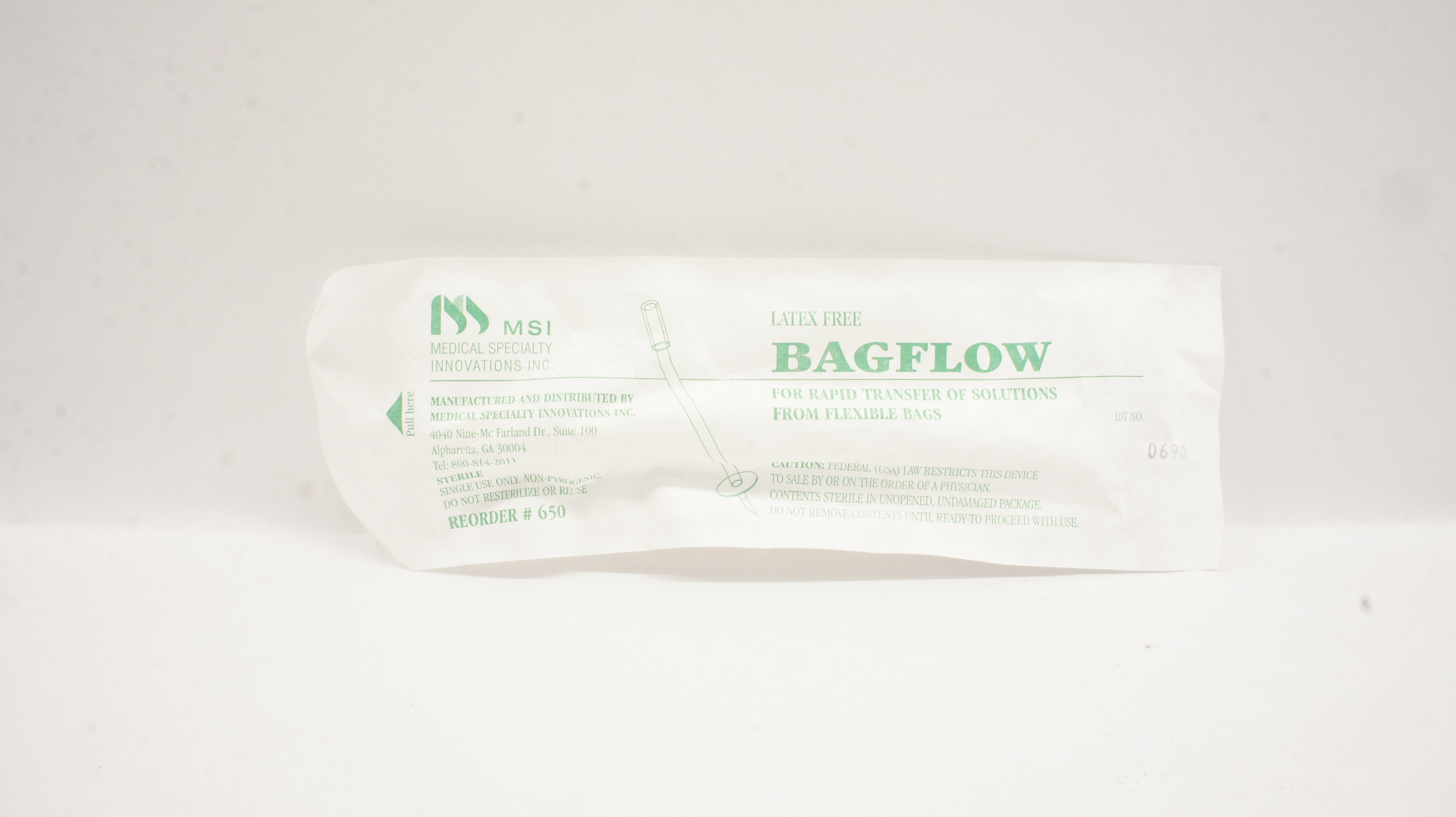 MSI 650 Bagflow For Rapid Transfer Of Solutions From Flexible Bags