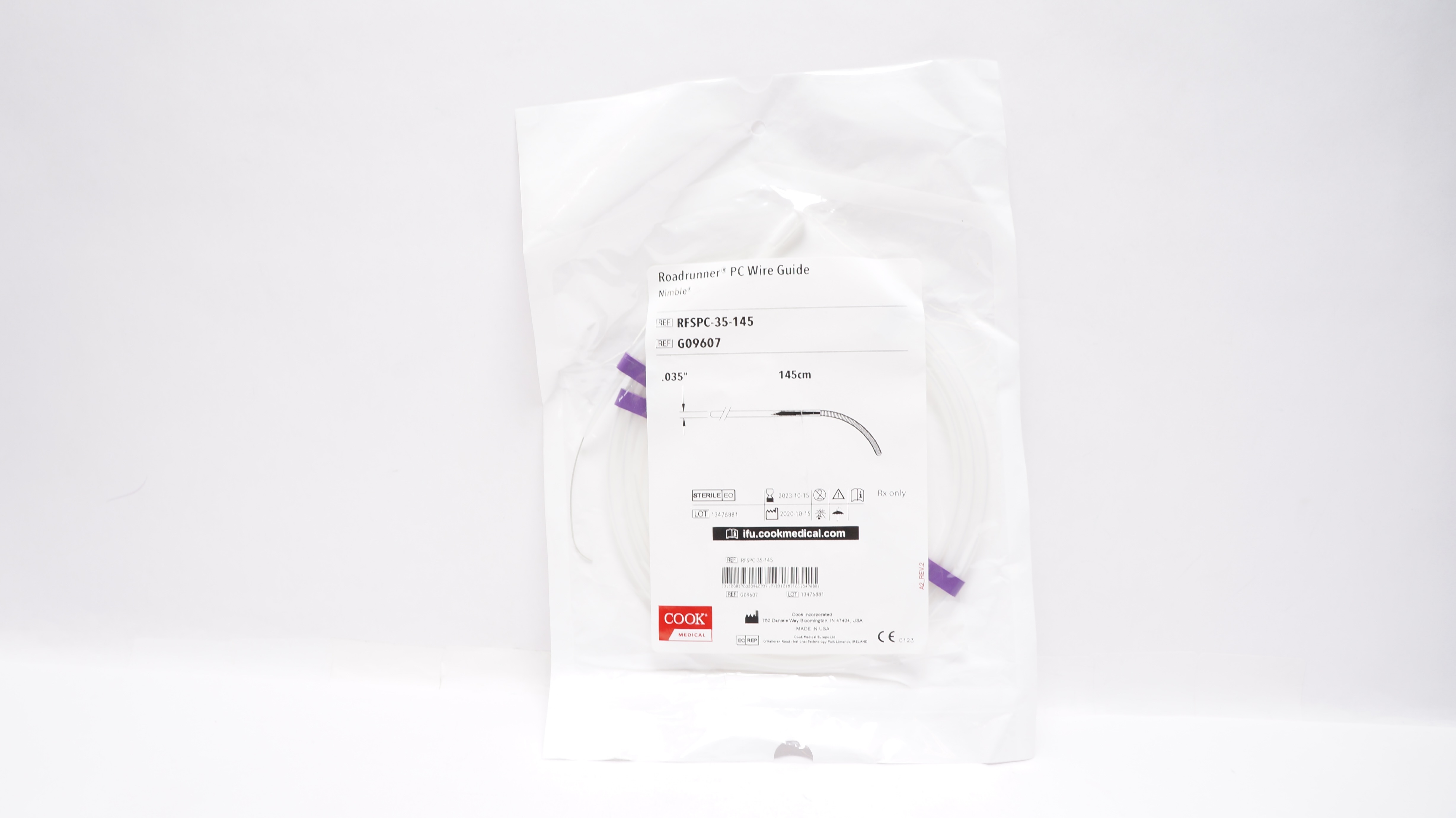 Cook Medical G09607 Roadrunner PC Wire Guide Nimble 035In x 145cm (x)
