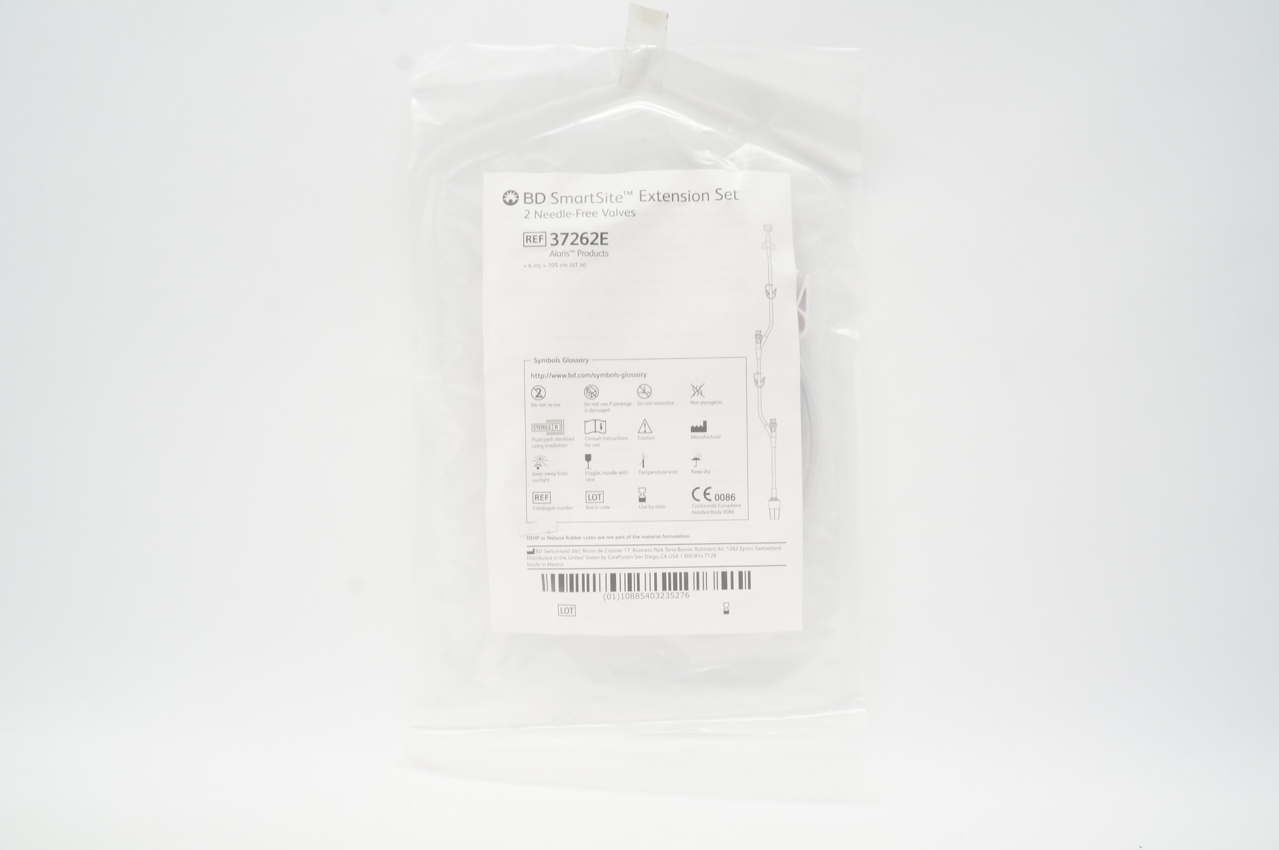 BD 37262E SmartSite Extension Set 2-Ndle Free Valves 6ml 41 inch