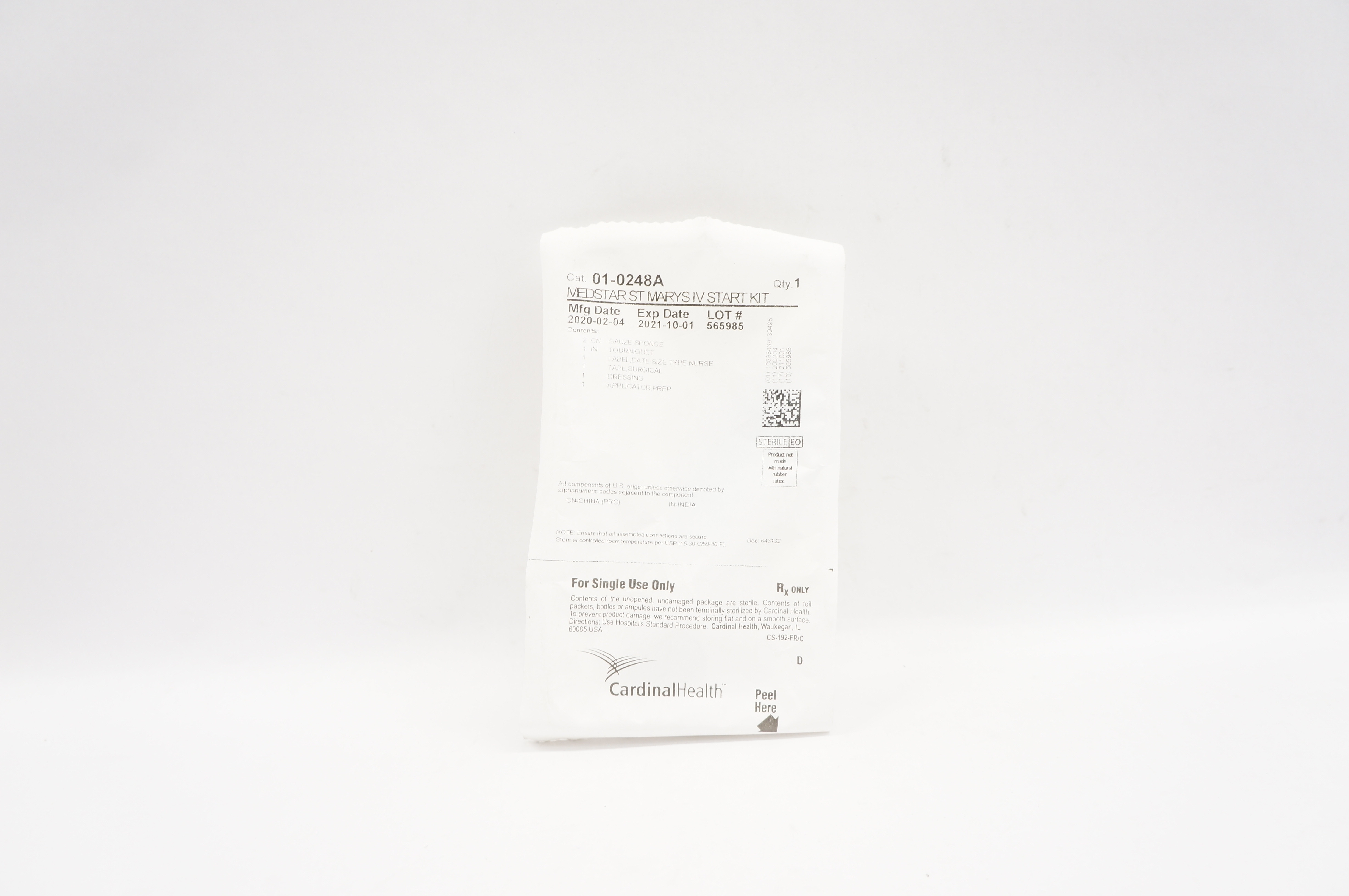 Cardinal Health 01-0248A Medstar ST Marys IV Start Kit (x)
