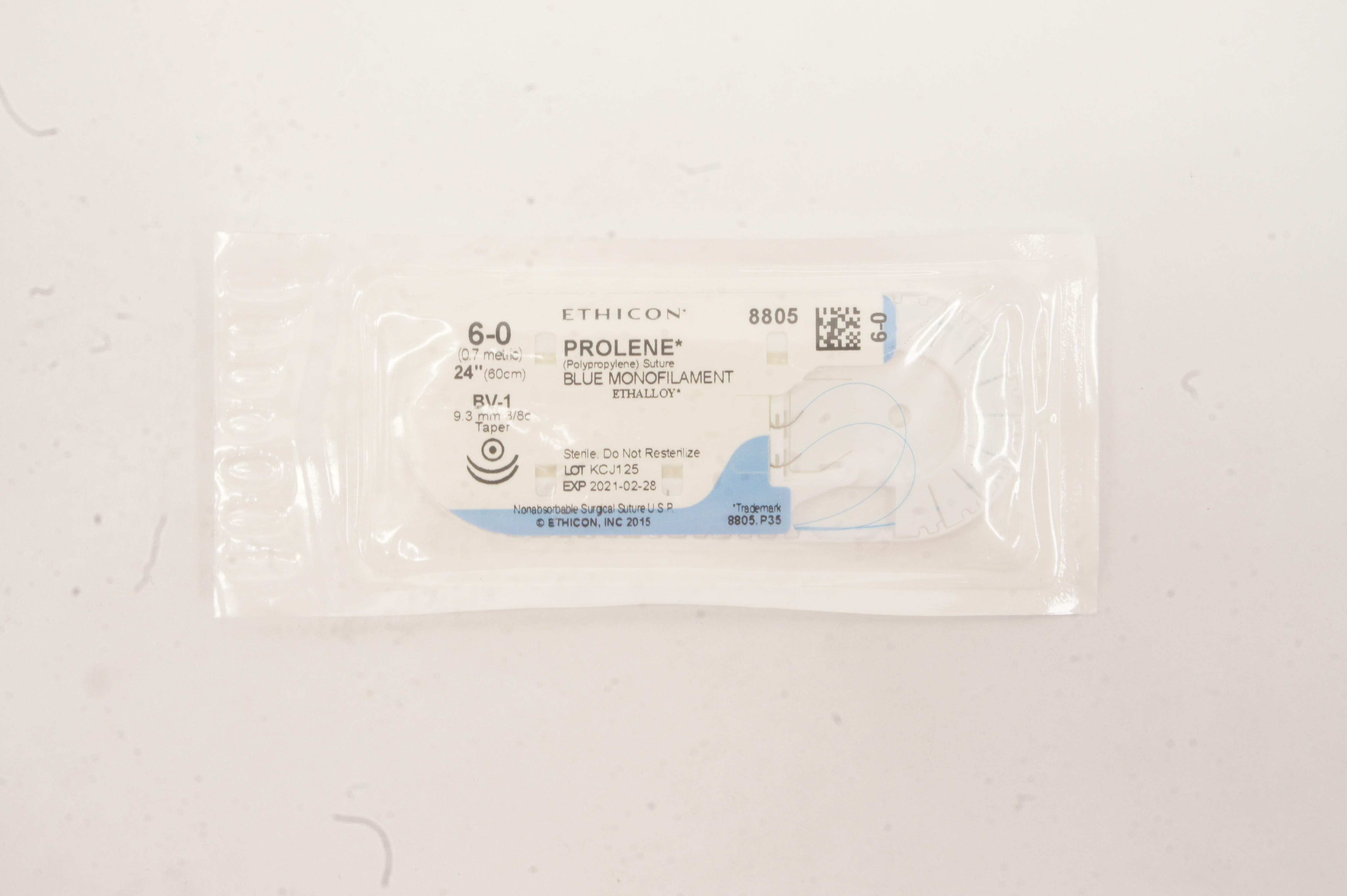 Ethicon 8805 6-0 PROLENE, BV-1, 9.3mm 3/8c Taper, 24inch (x)