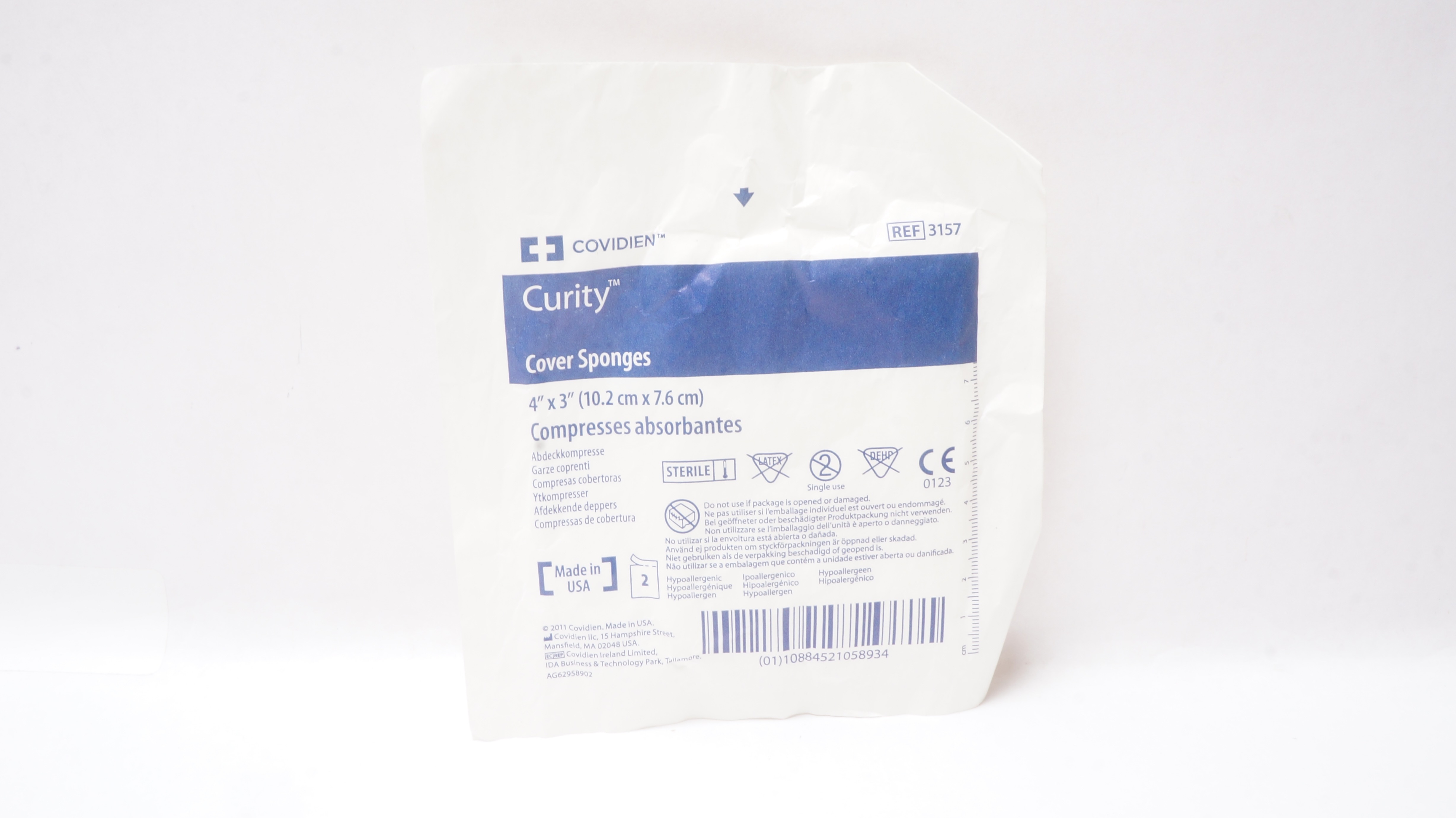 Covidien 3157 Curity Cover Sponges 4inch x 3inch - Pack of 2 (x)