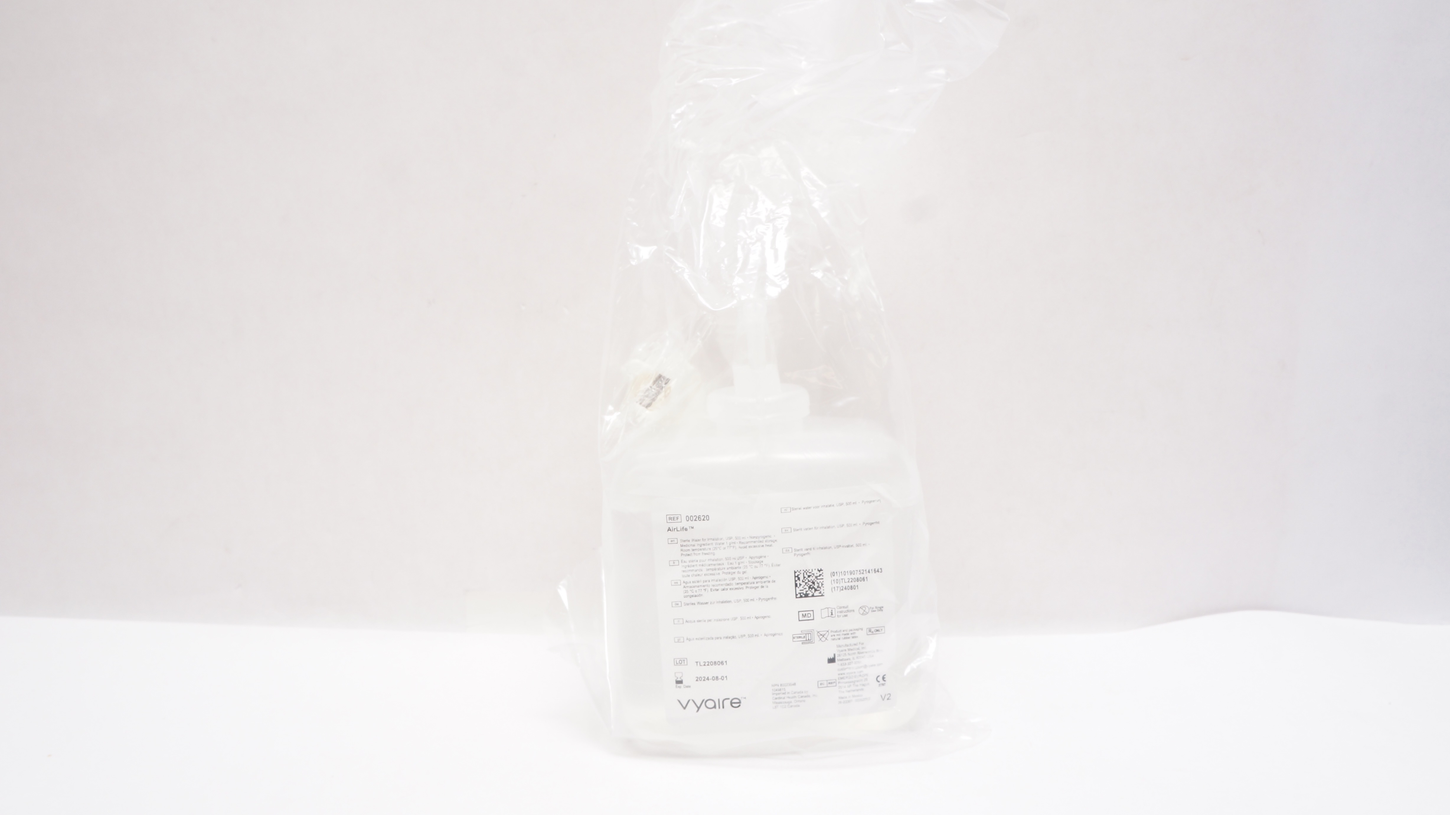 Vyaire 002620 AirLife Sterile Water for Inhalation USP 500 ml