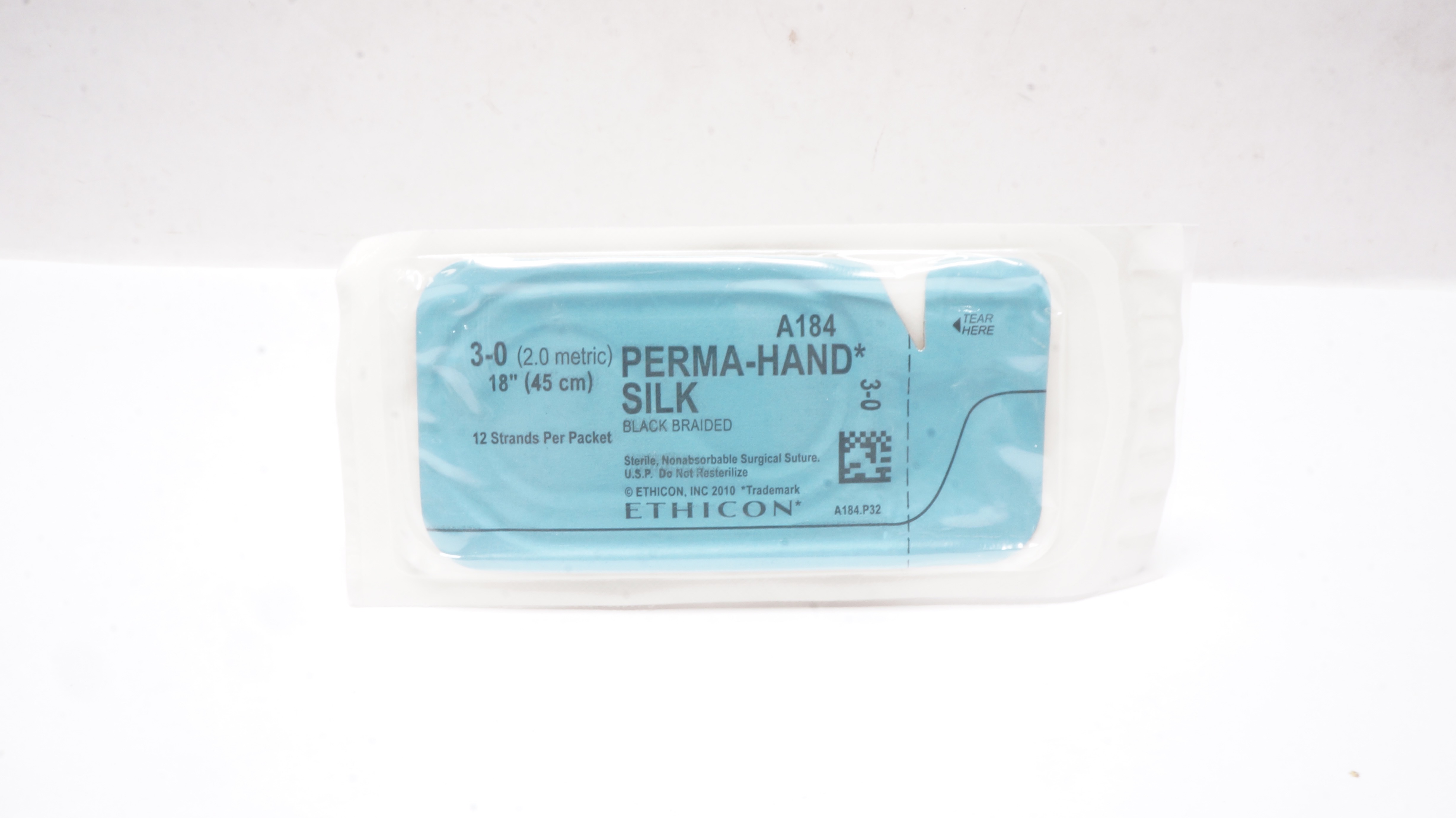 Ethicon A184 3-0 Perma-Hand Silk Surgical Stre Black Braided 18inch