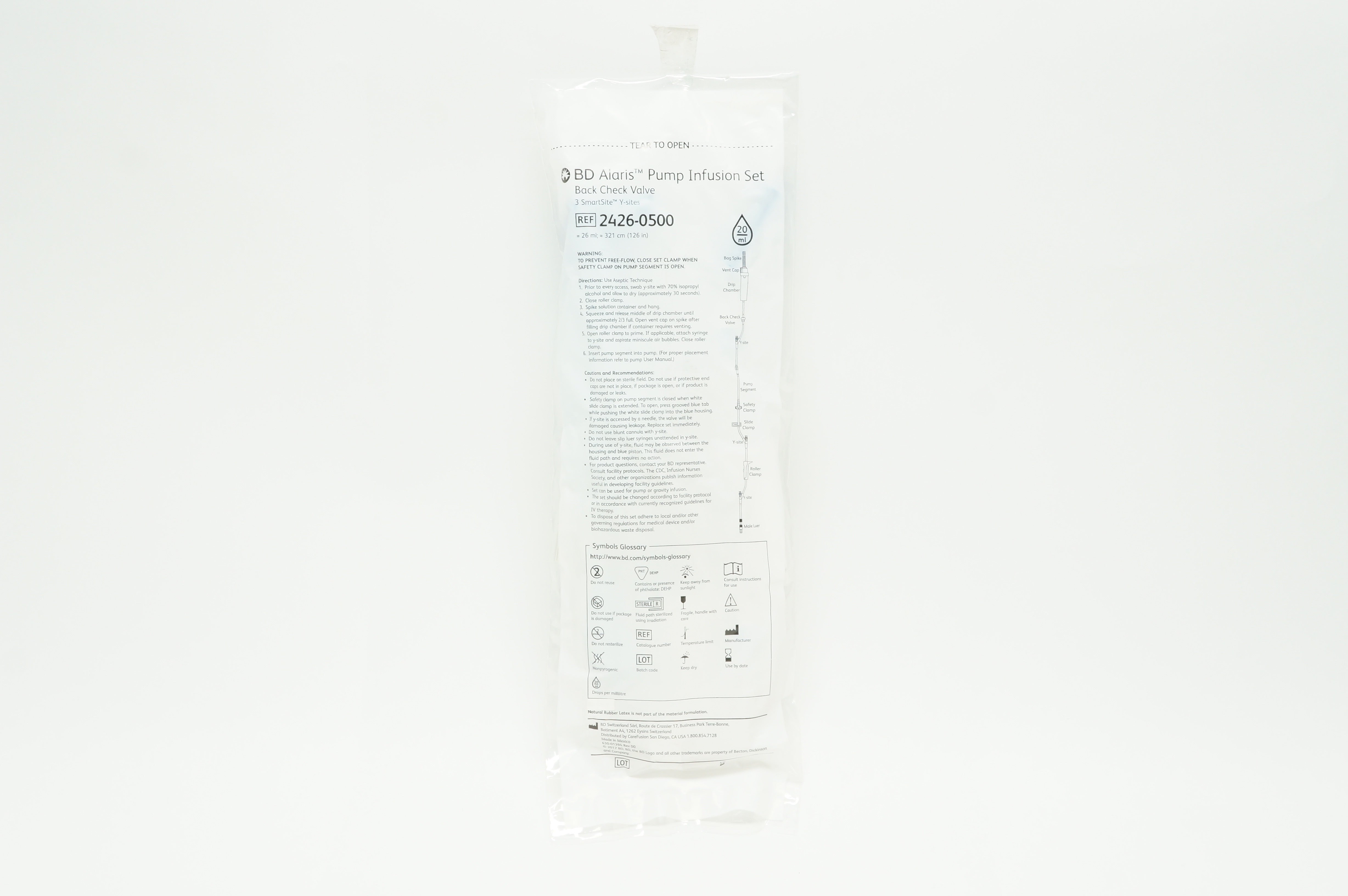 BD 2426-0500 Alaris Pump Infusion Set 20 ml, 126 inch