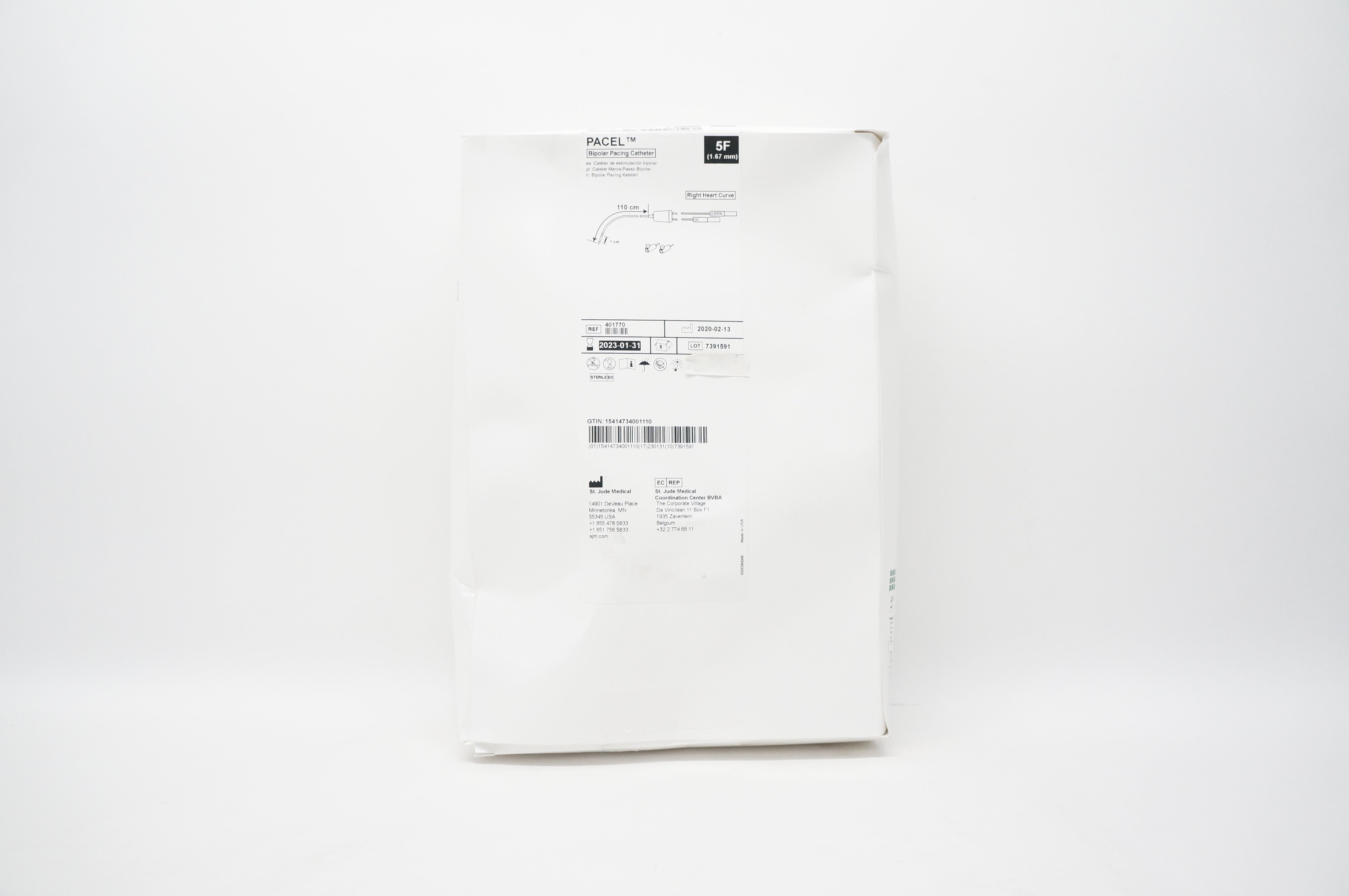 St Jude Medical 401770 Pacel Bipolar Pacing Catheter 5F - Box of 5