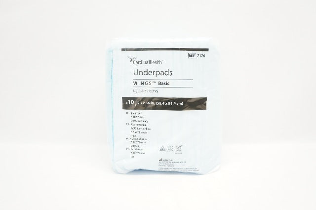 Cardinal Health 7176 Wings Basic Underpads 23 inch x 26 inch - Pack of 10