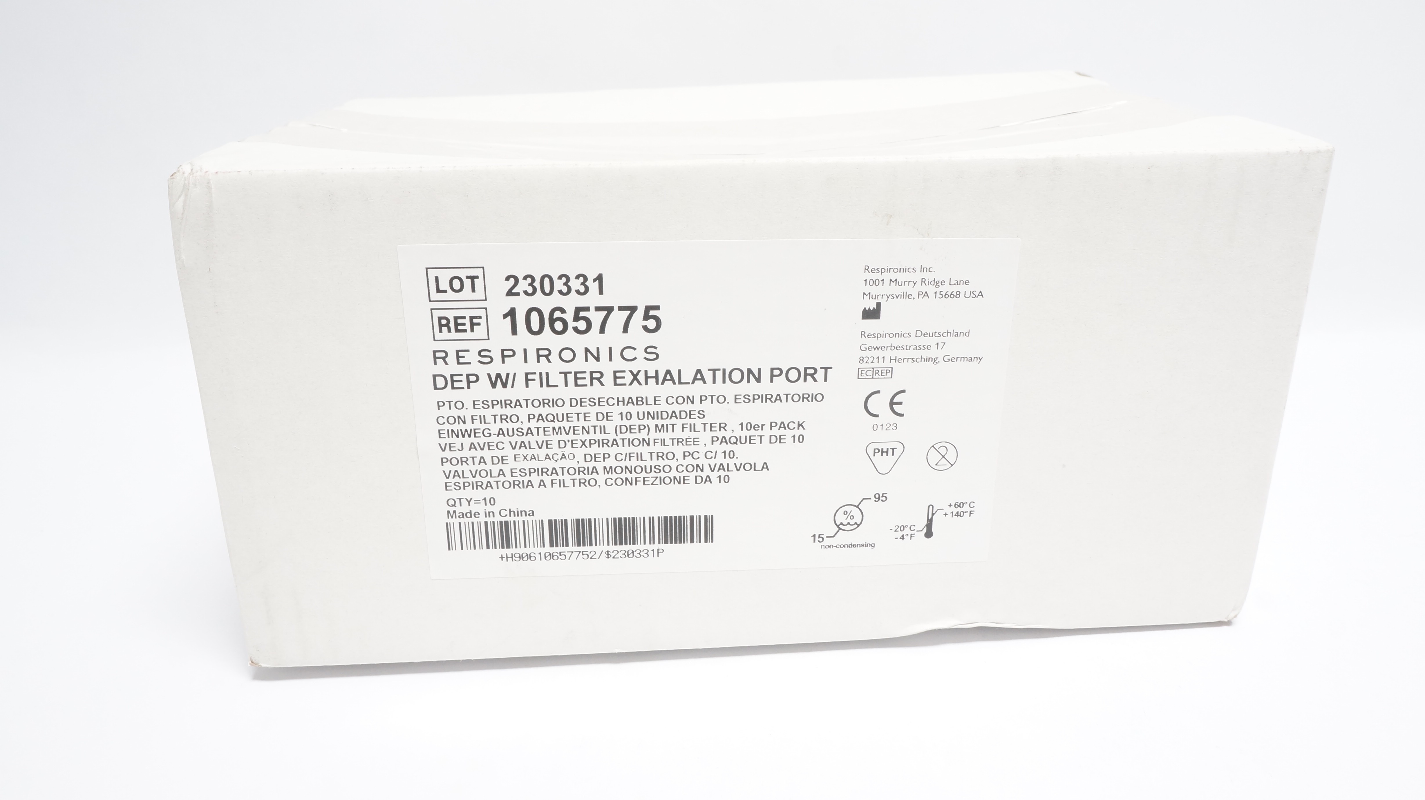 Respironics 1065775 Dep W/ Filter Exhalation Port - Box of 10