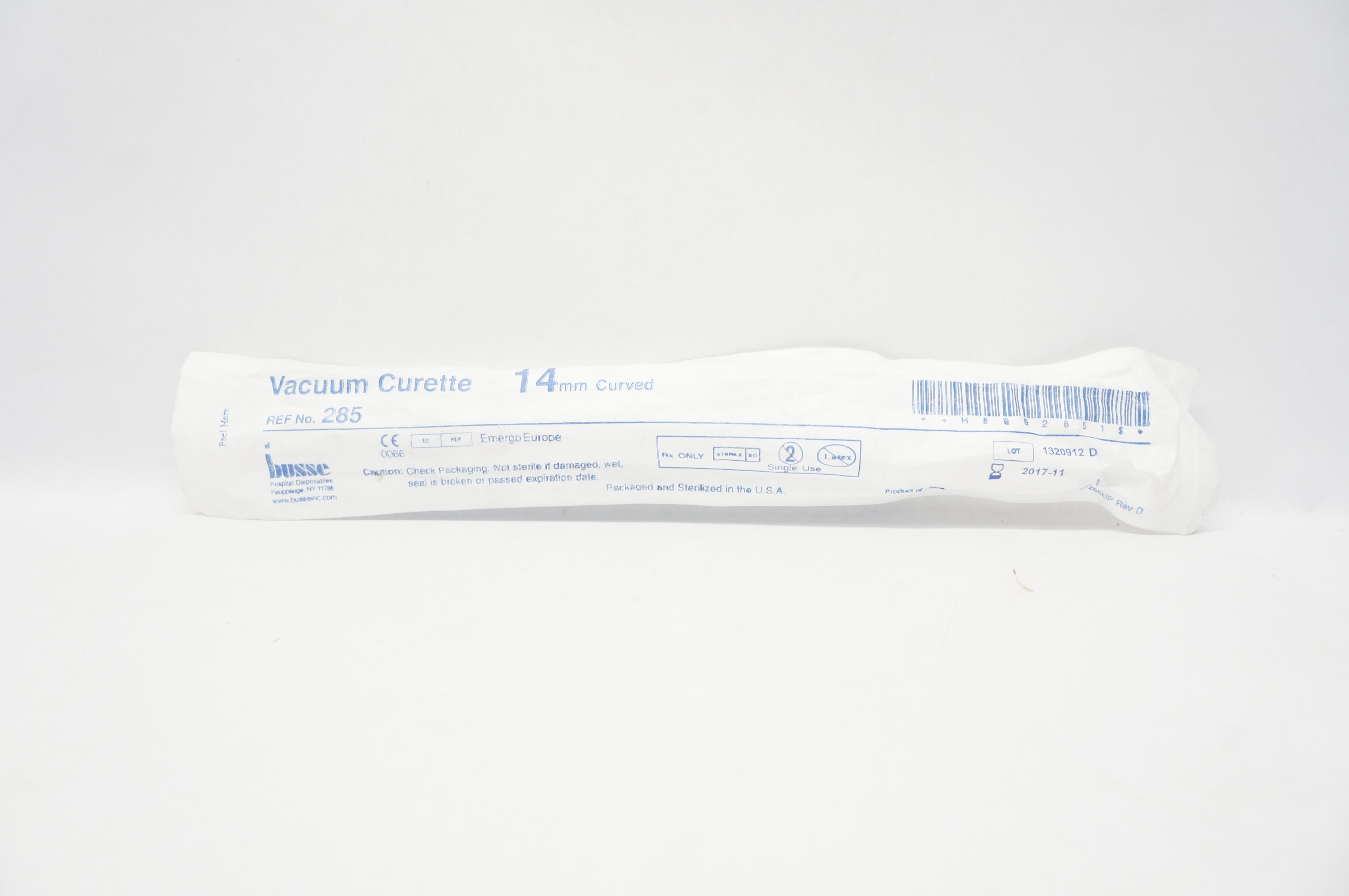Busse 285 Vacuum Curette 14mm, Curved (x)