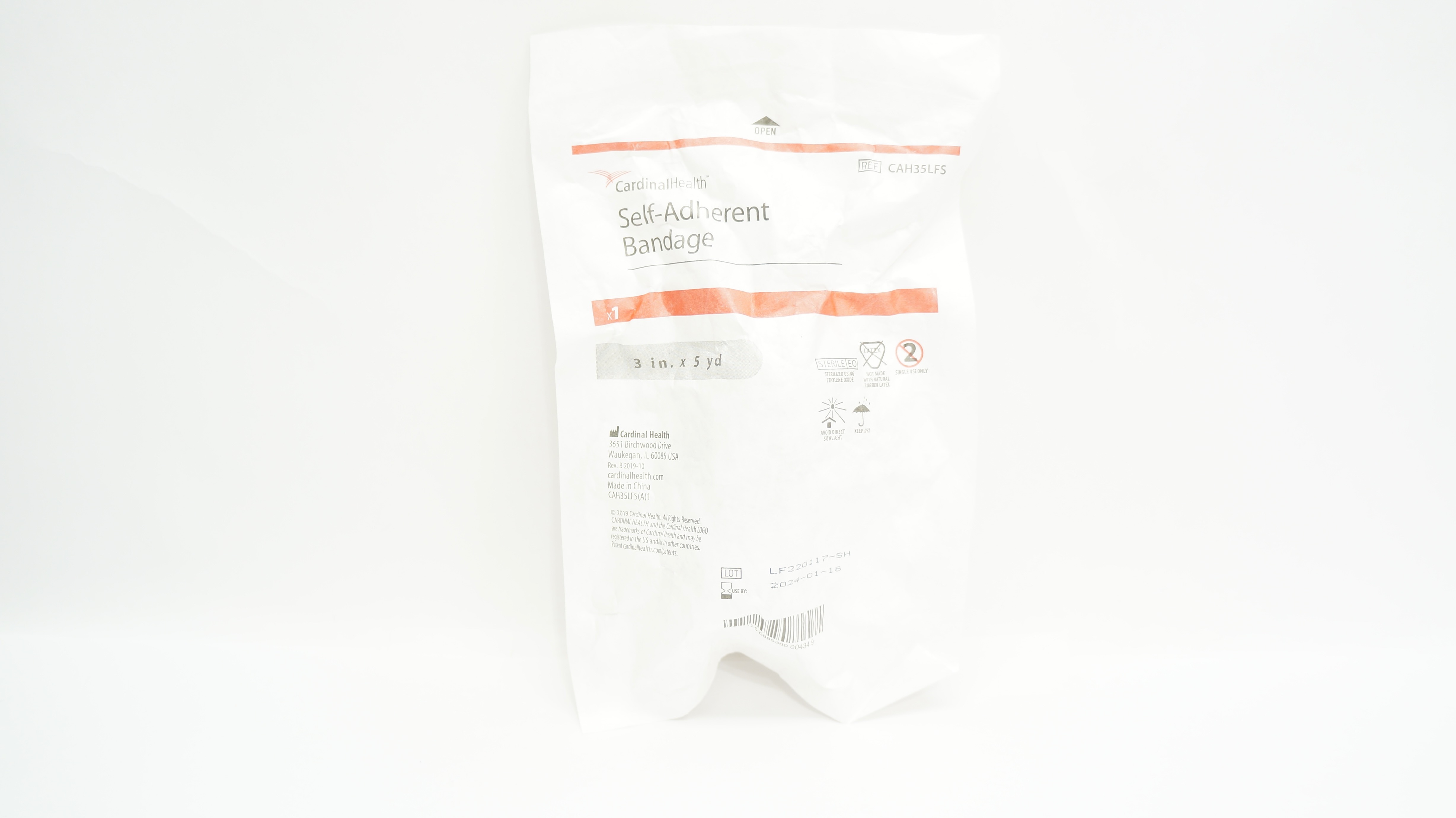 Cardinal Health CAH35LFS Self-Adherent Bandage 3inch x 5yd