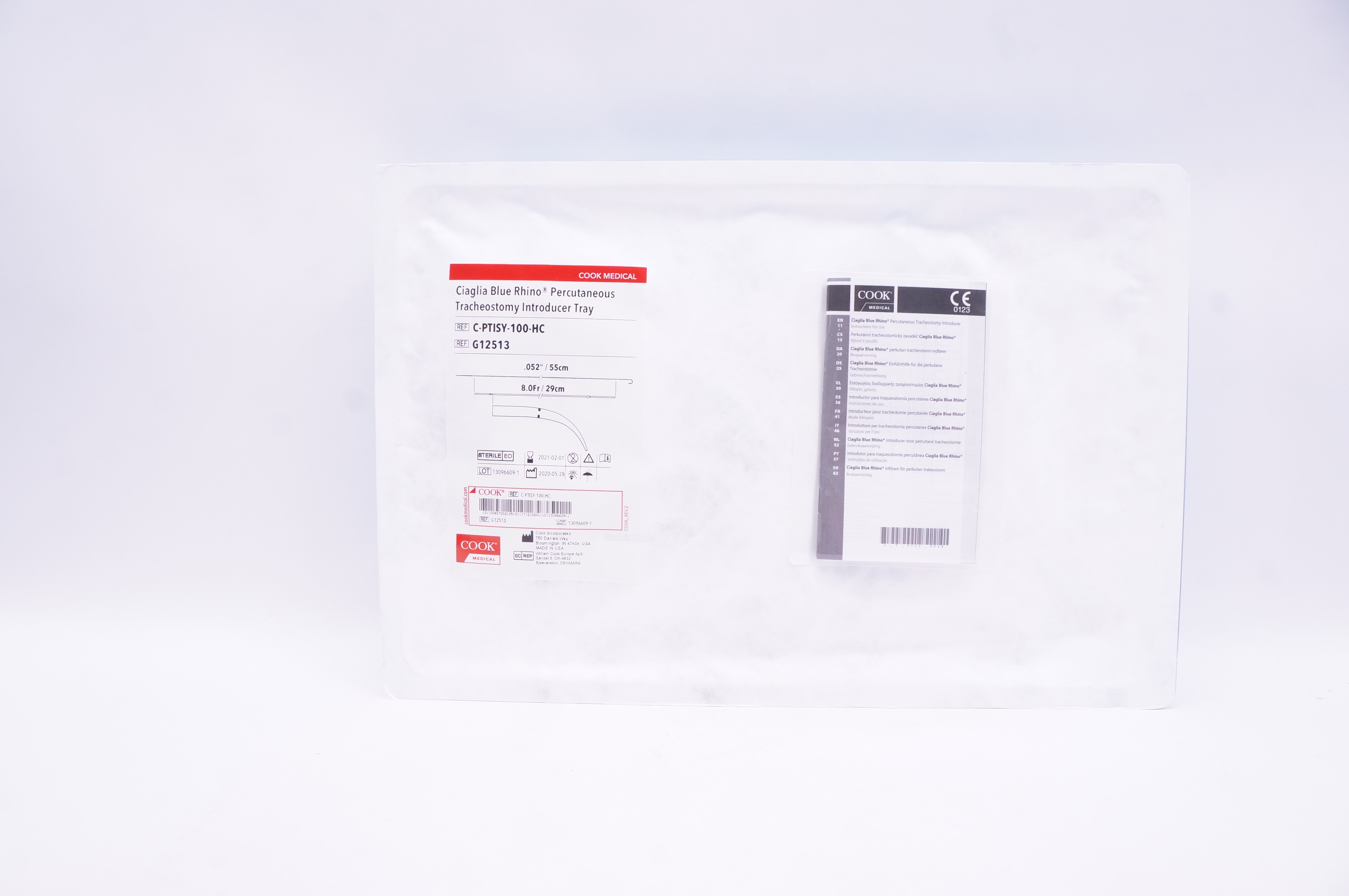 Cook G12513 Ciaglia Blue Rhino Percutaneous Tracheostomy Tray 8.0Fr x 29cm (x)
