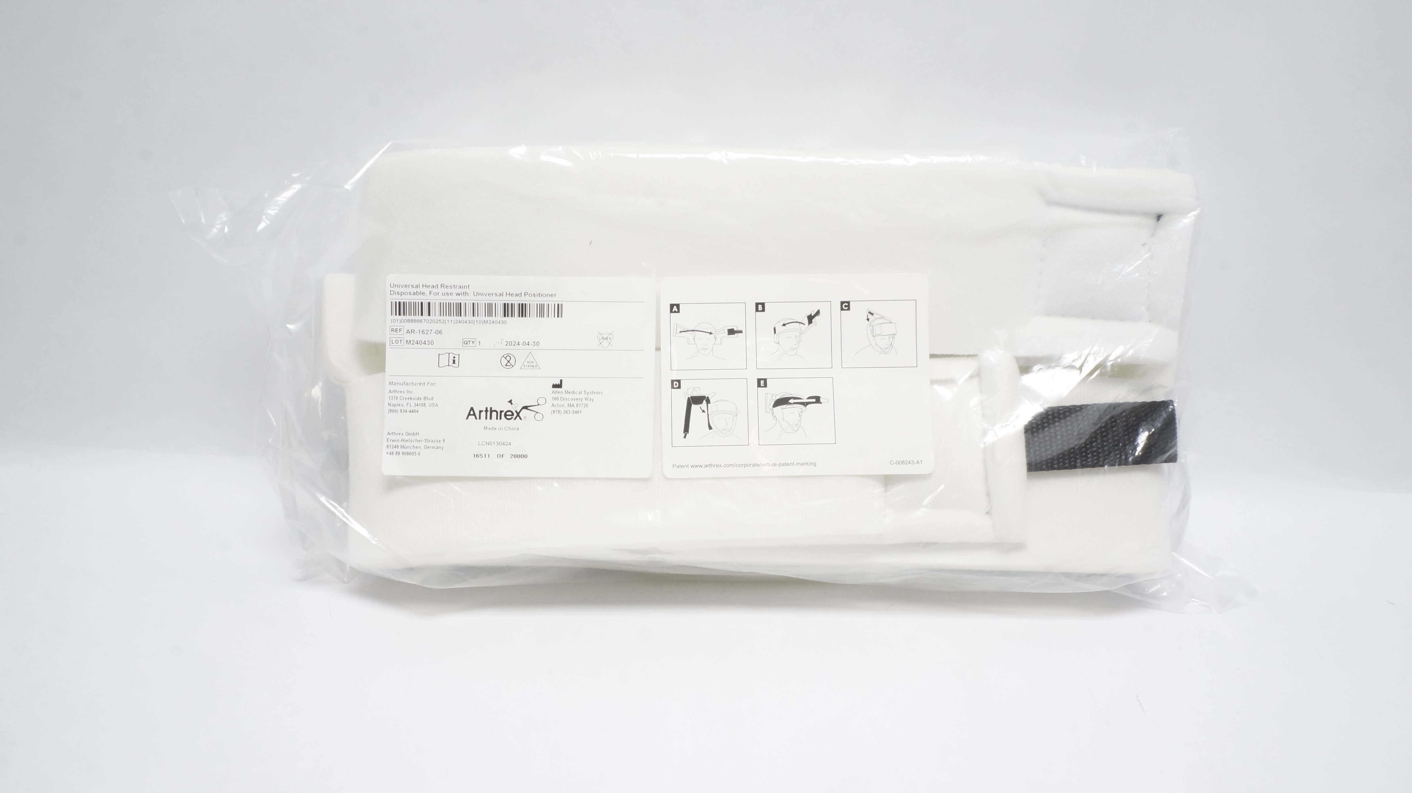 Arthrex AR-1627-06 Universal Head Restraint Disposable