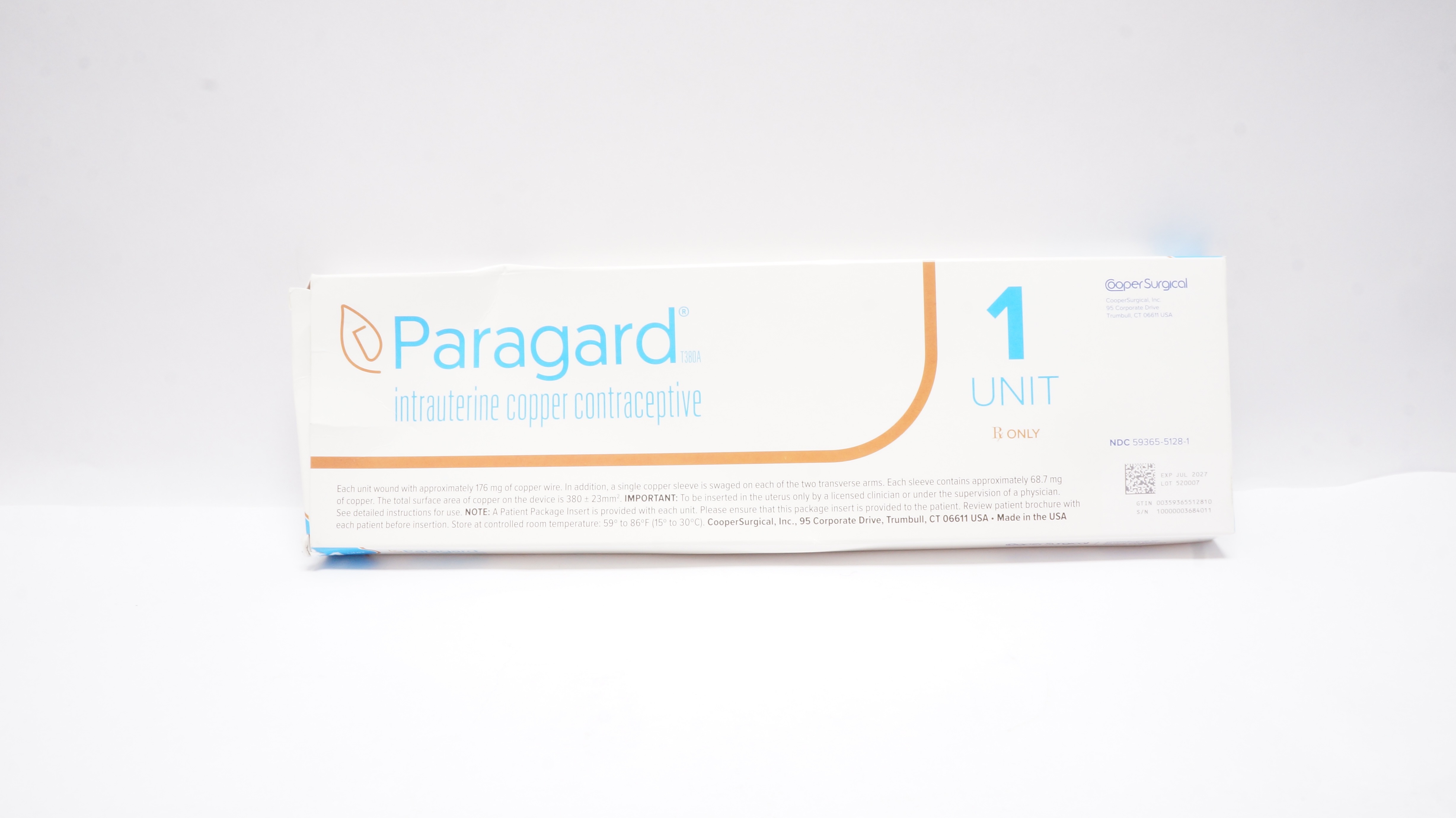 Cooper Surgical T380A Paragard Intrauterine Copper Contraceptive 1 Unit
