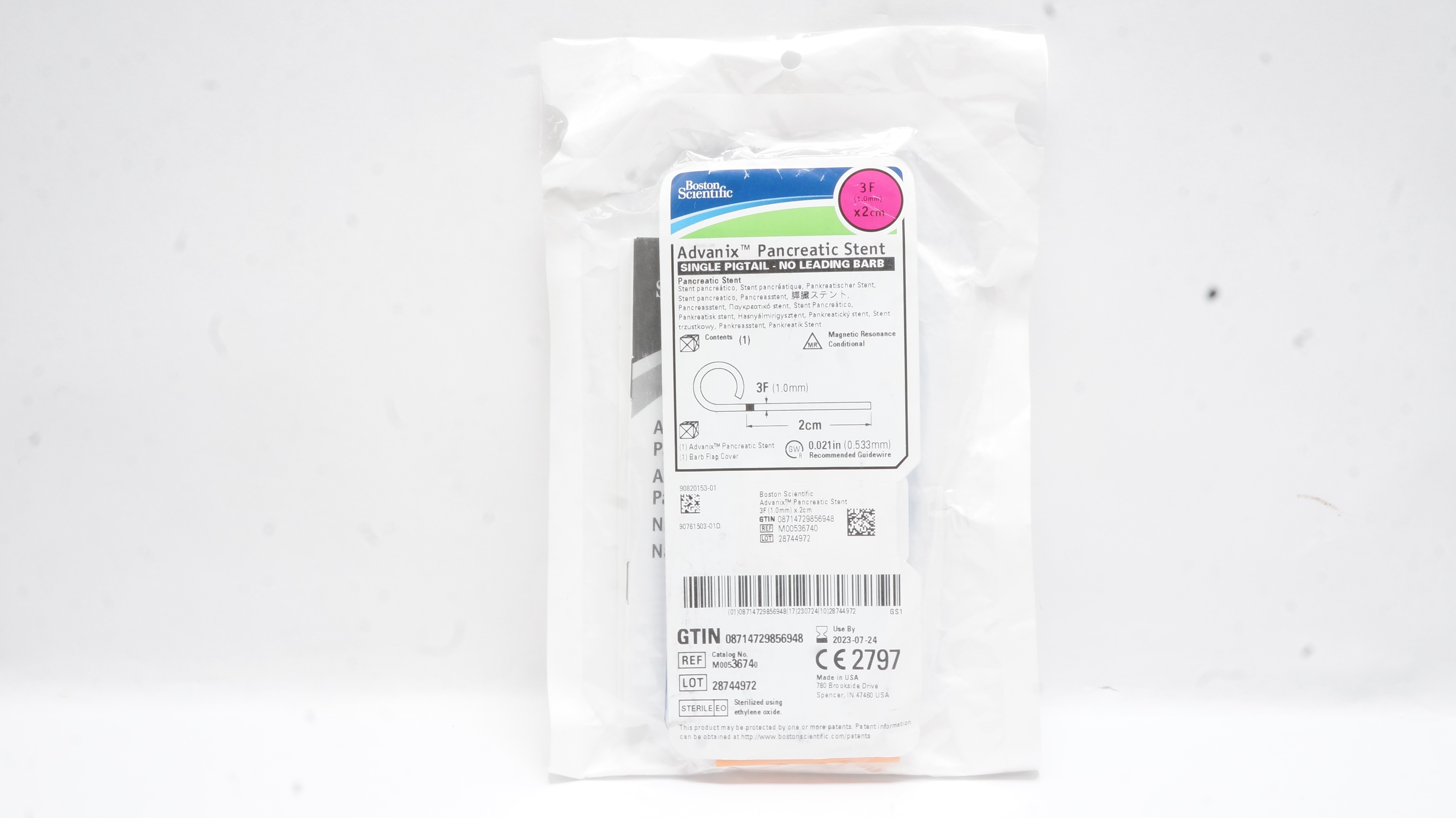 Boston Scientific 3674 Advanix Pancreatic Stent 3F x 2cm (x)