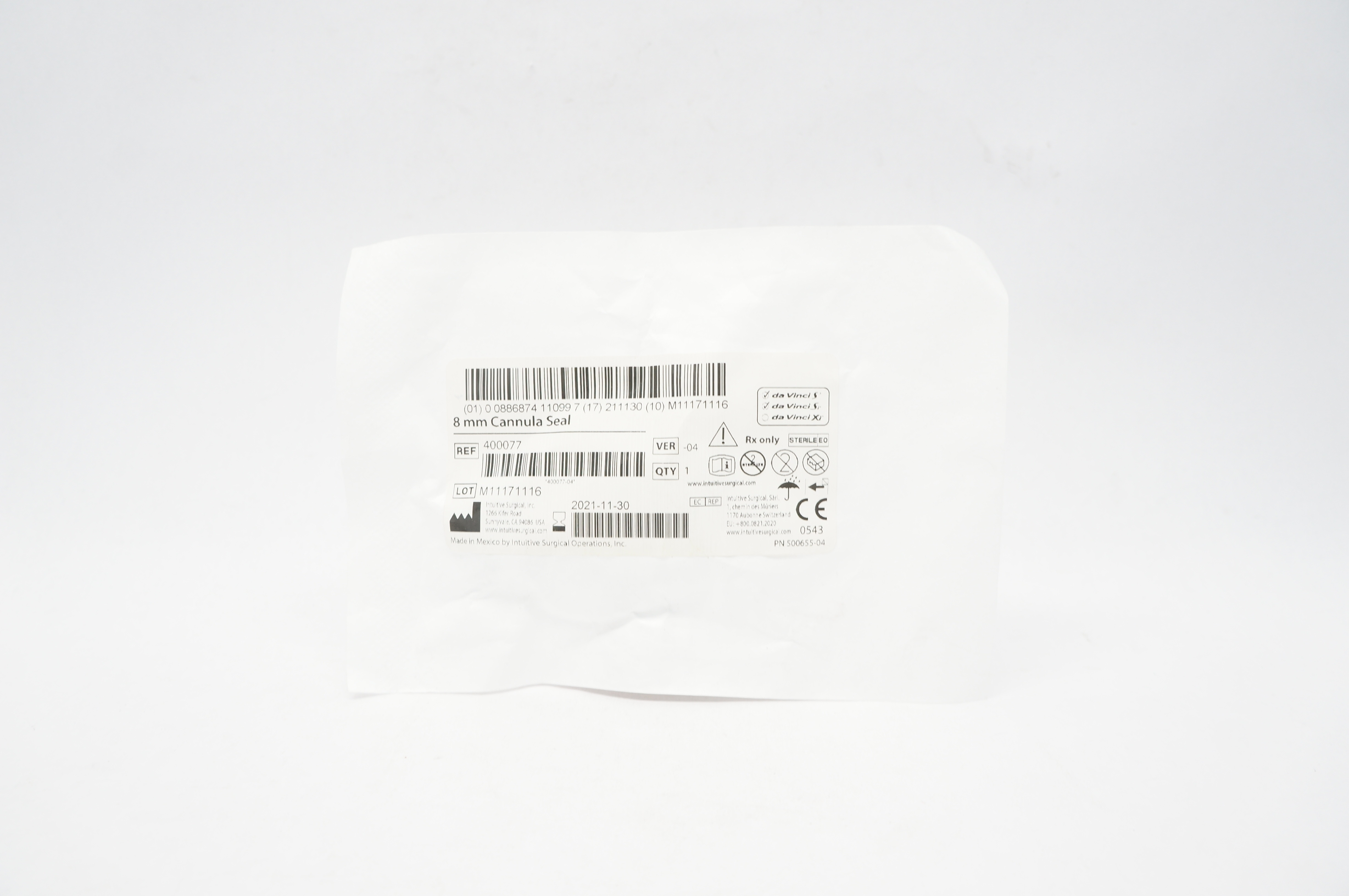 Intuitive Surgical 400077 Cannula Seal 8mm (x)