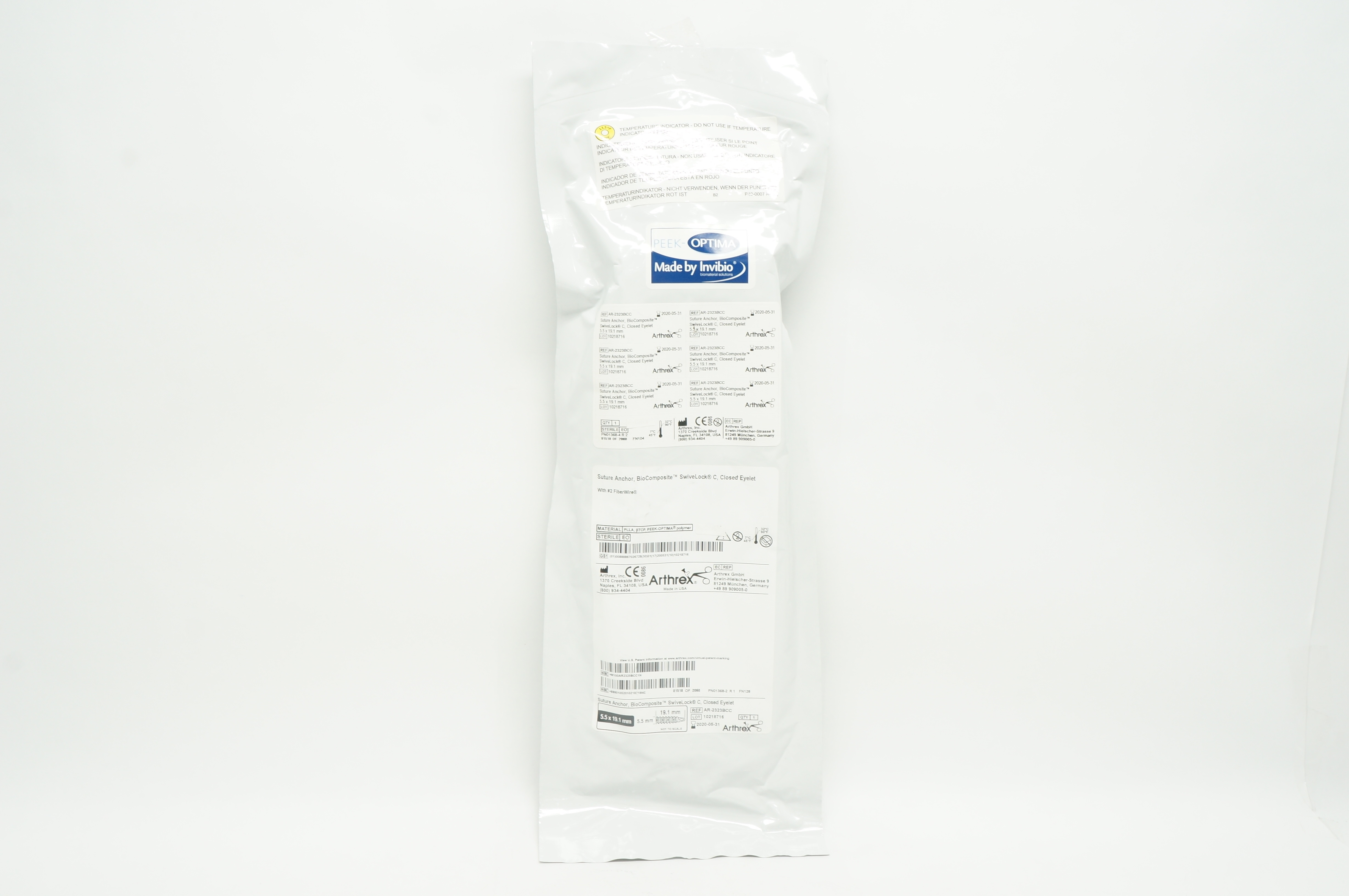 Arthrex AR-2323BCC Stre Anchor, BioComposite Closed Eyelet 5.5inch x 19.1mm (x)