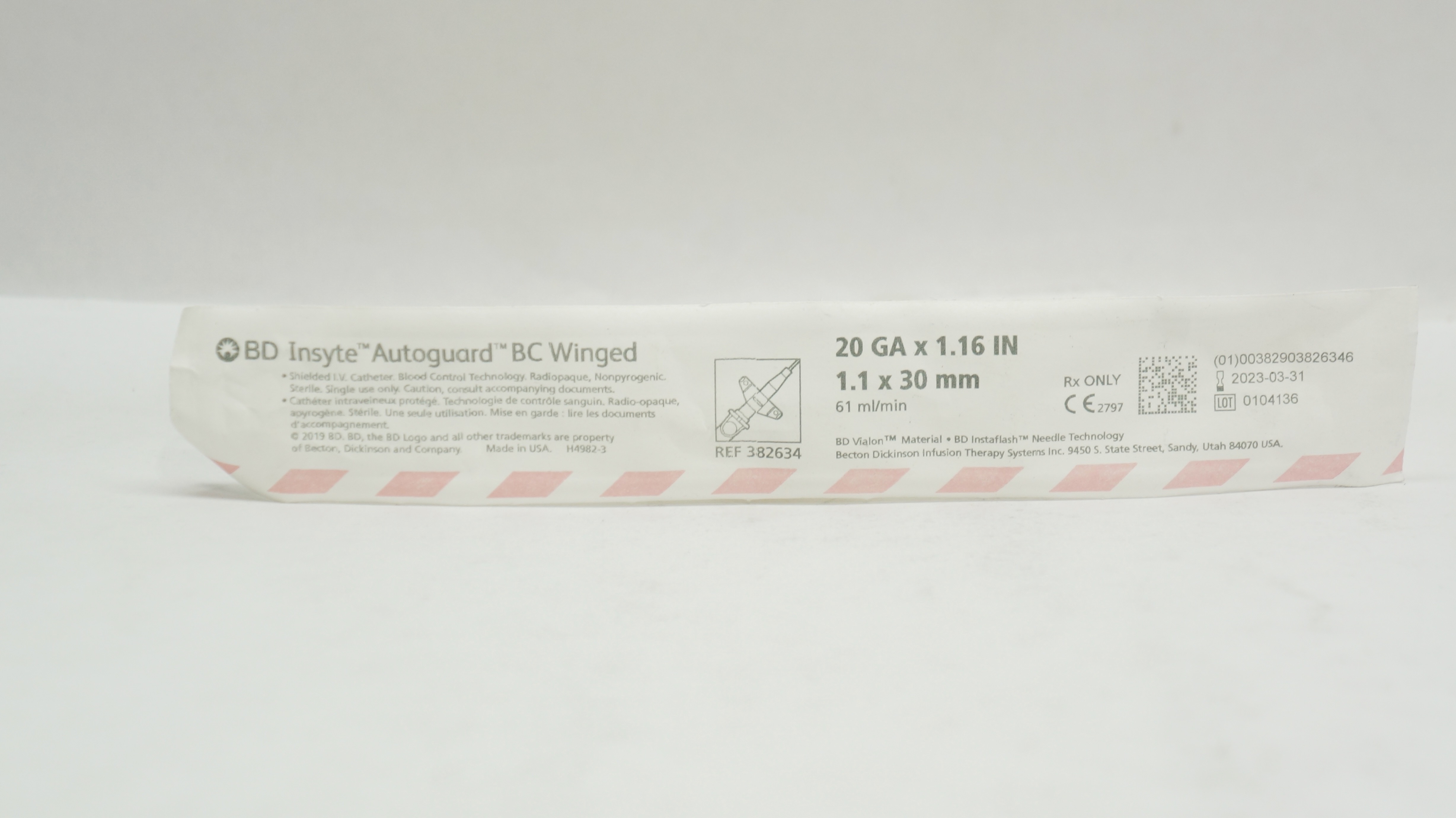 BD 382634 Insyte Autoguard BC Winged Shielded I.V. Cath. 20GA. x 1.16inch (x)