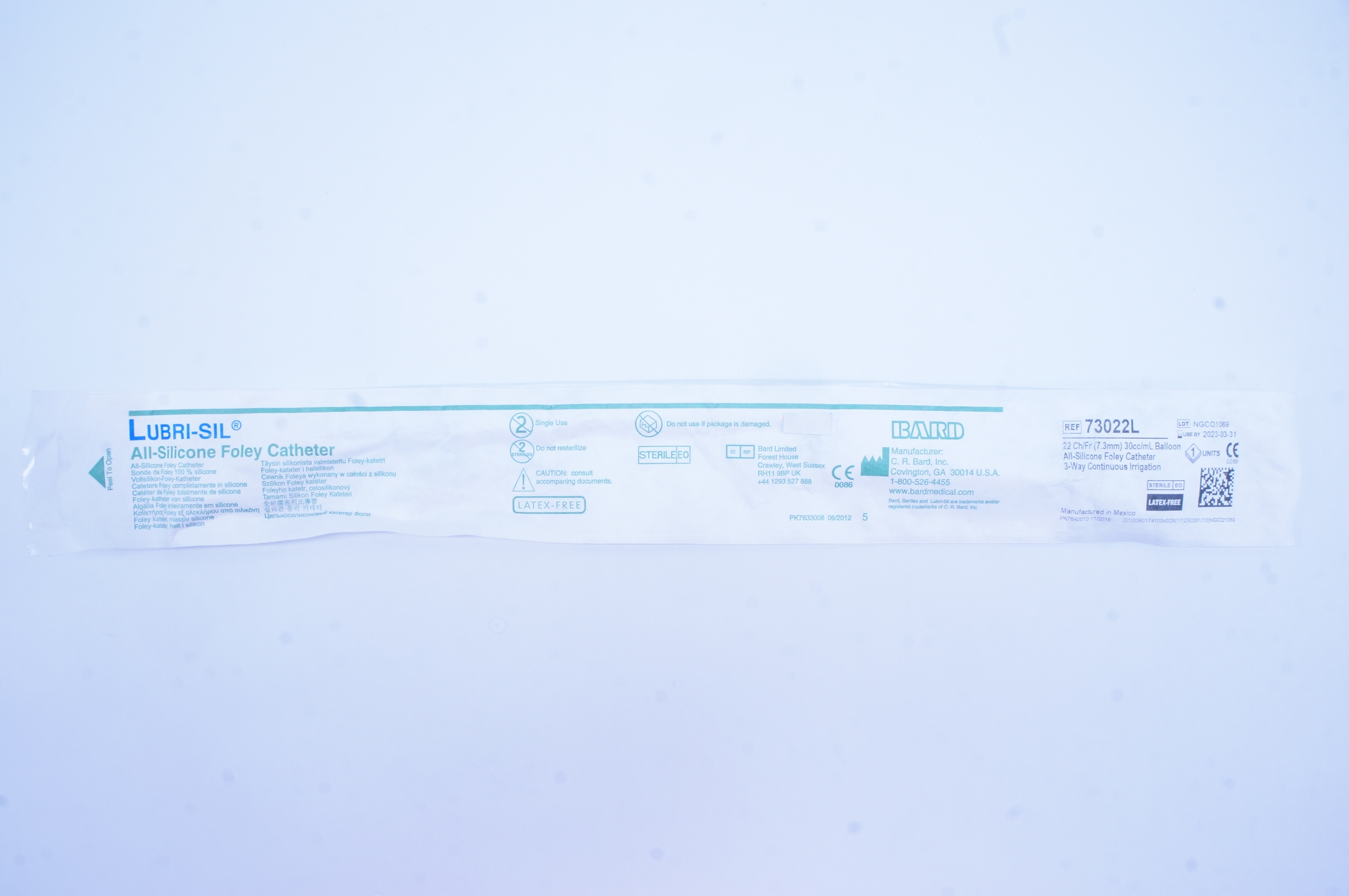 Bard 73022L All-Silicone Cath. 3-Way Continuous Irrigation 22Ch/Fr x 30cc/mL (x)