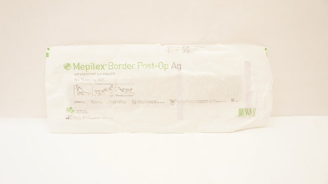 Mölnlycke 498650 Mepilex Border Post-Op Ag, w/ Safetac Technology 4 x 14inch