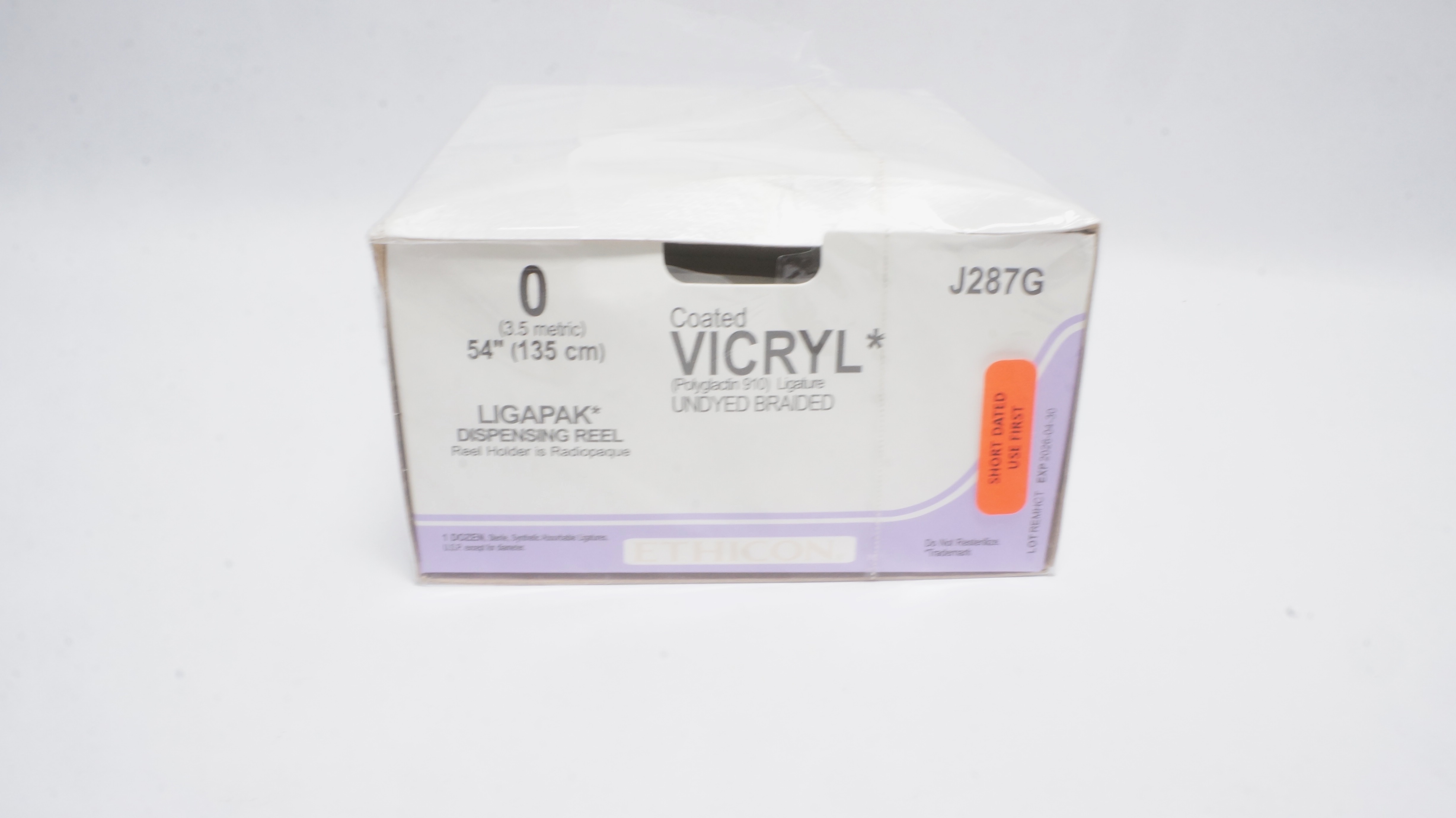 Ethicon J287G 0 Coated Vicryl  Ligapak Dispensing Reel 54In (x) - Box of 12