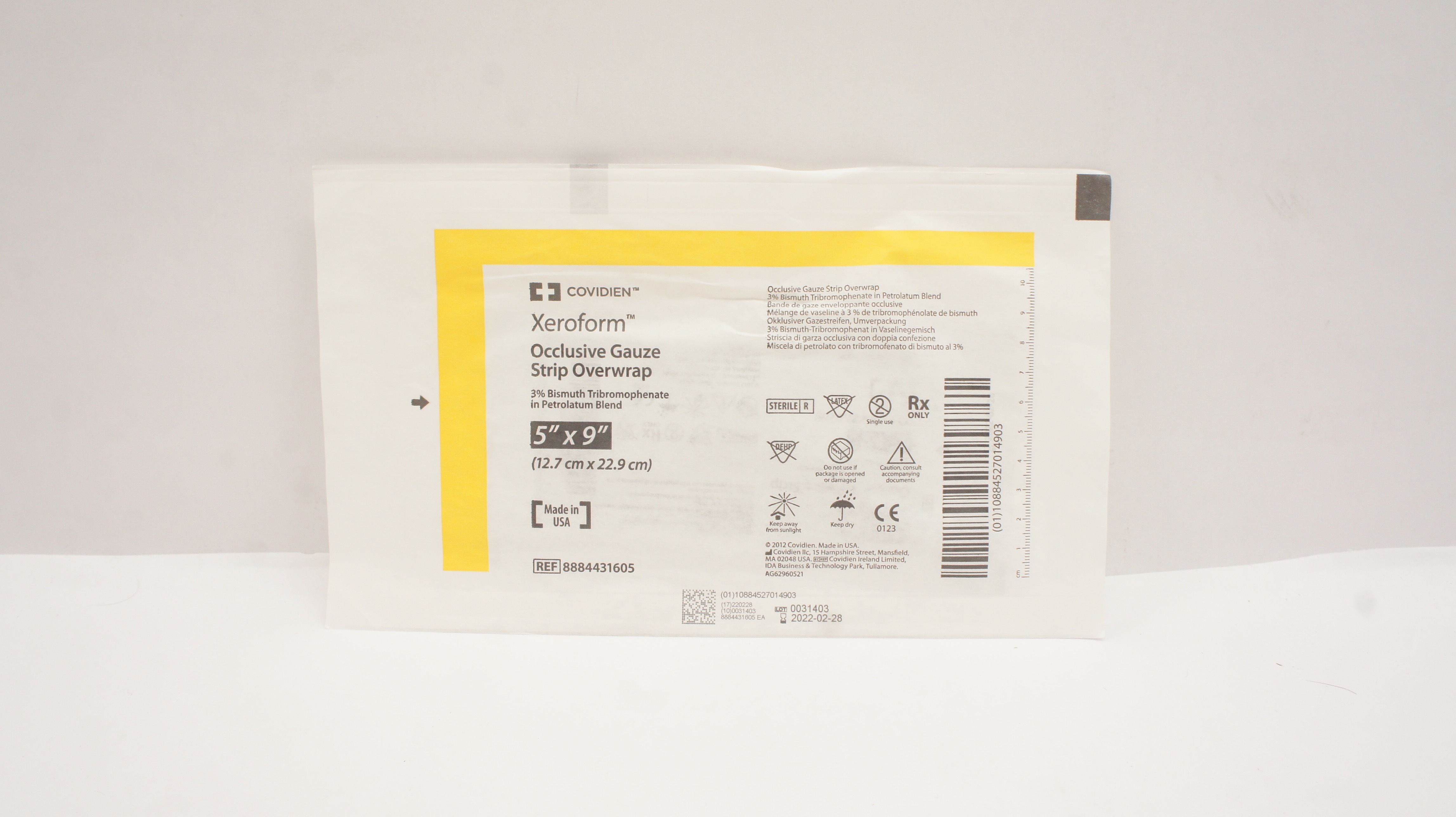 Covidien 8884431605 Xeroform Occlusive Gauze Strip Overwrap 5inch x 9inch (x)