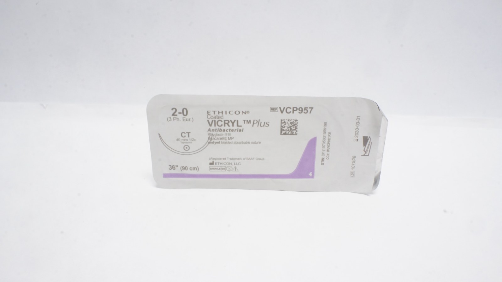 Ethicon VCP957 Coated VICRYL Plus Antibacterial Sutures 2-0
