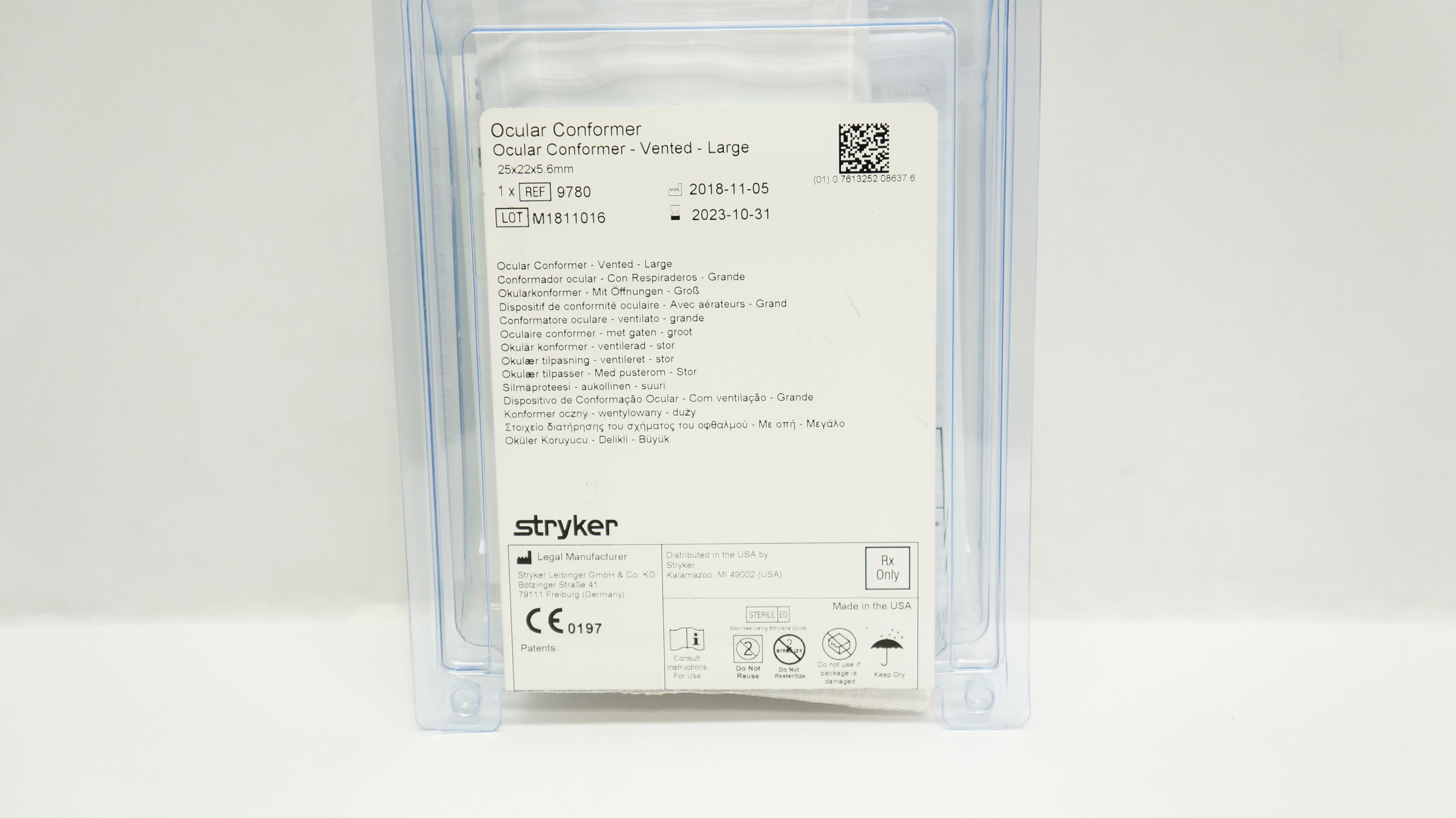 Stryker 9780 Ocular Conformer, Vented, Large