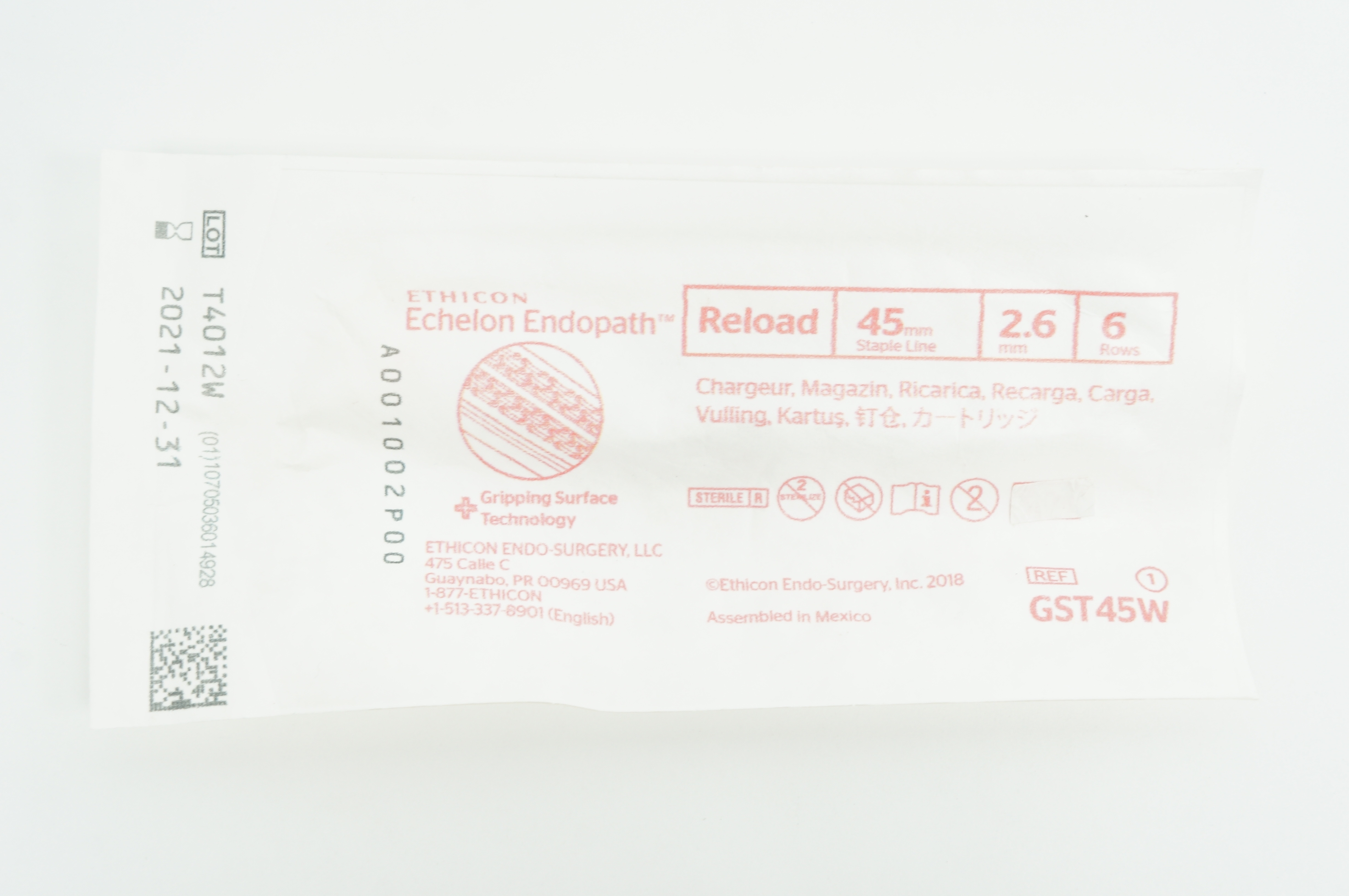 Ethicon GST45W Echelon Endopath Reload 45mm x 2.6mm, 6 Rows (x)
