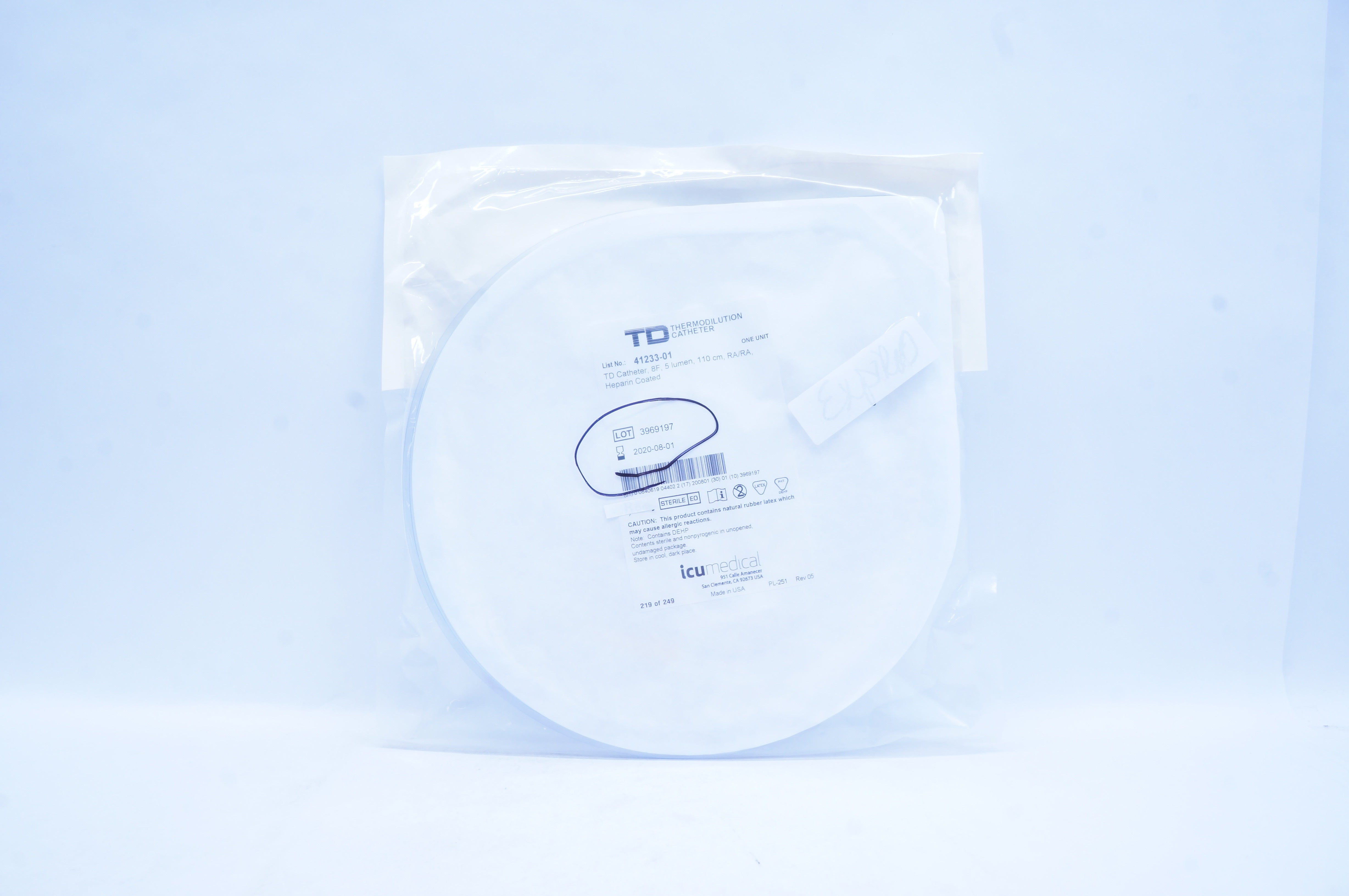 ICU Medical 41233-01 TD Thermodilution Cath. 5 Lumen, RA/RA 8F x 110cm (x)