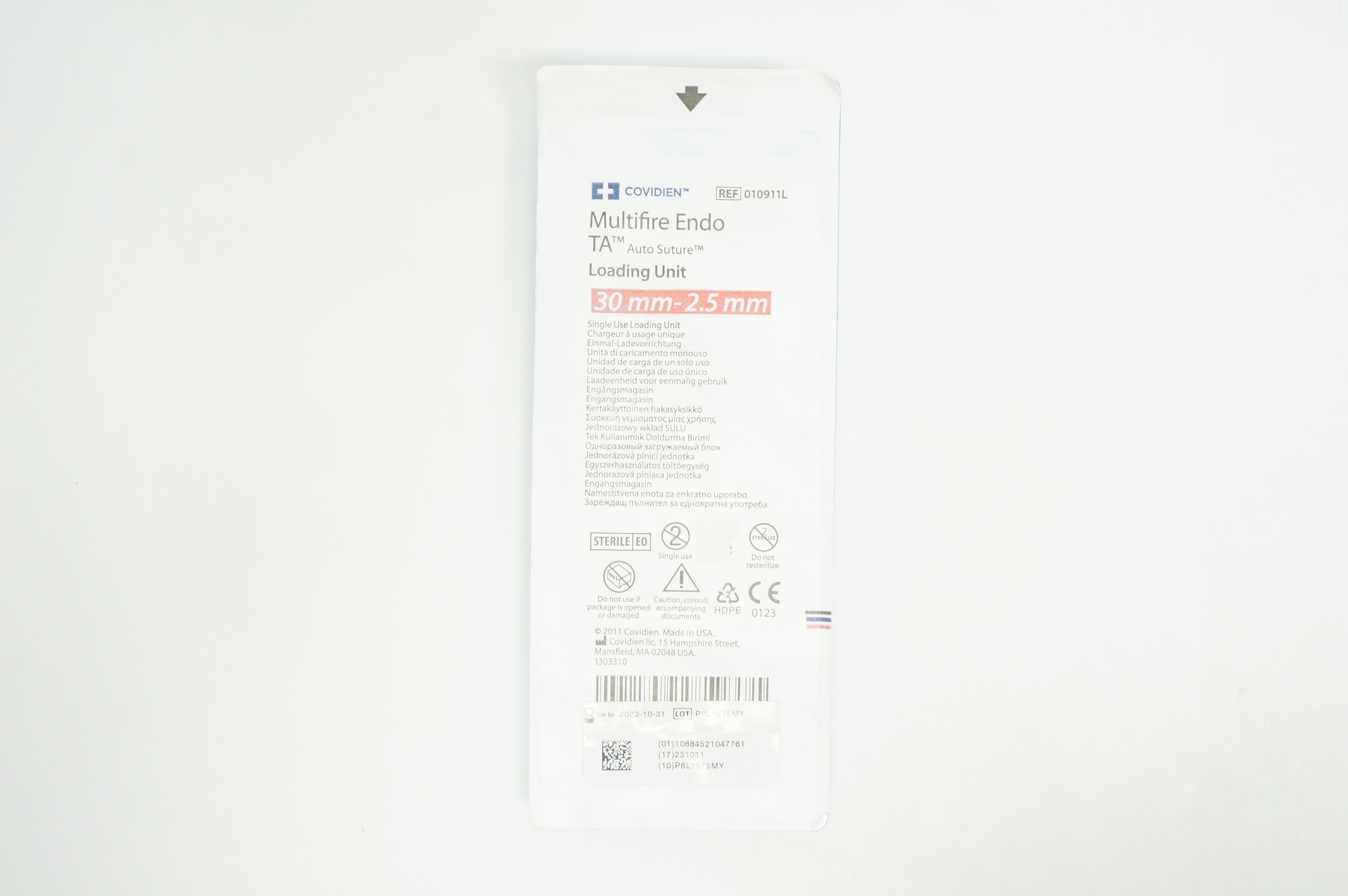Covidien 010911L Multifire Endo TA Auto Suture Loading Unit 30mm-2.5mm