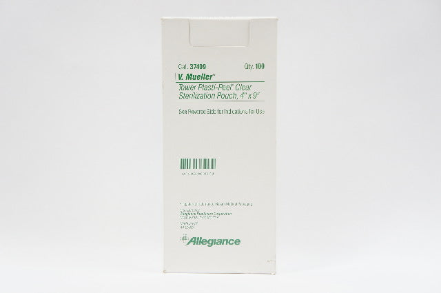 Allegiance 37409 V.Mueller Tower Plasti-Peel Clear Pouch, 4 x 9inch - Box of 100