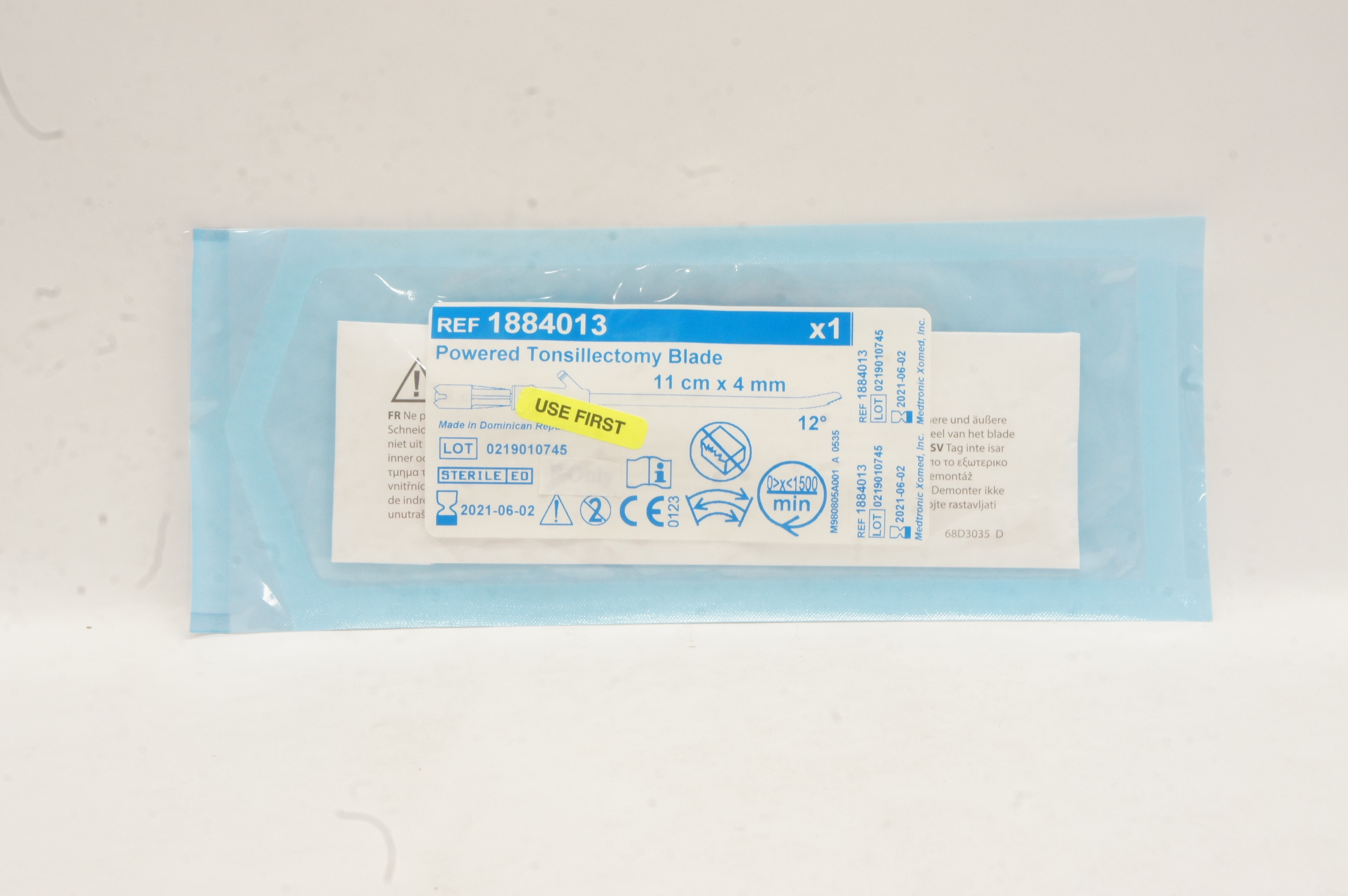 Medtronic 1884013 Powered Tonsillectomy Blade 11cm x 4mm 12 Degree
