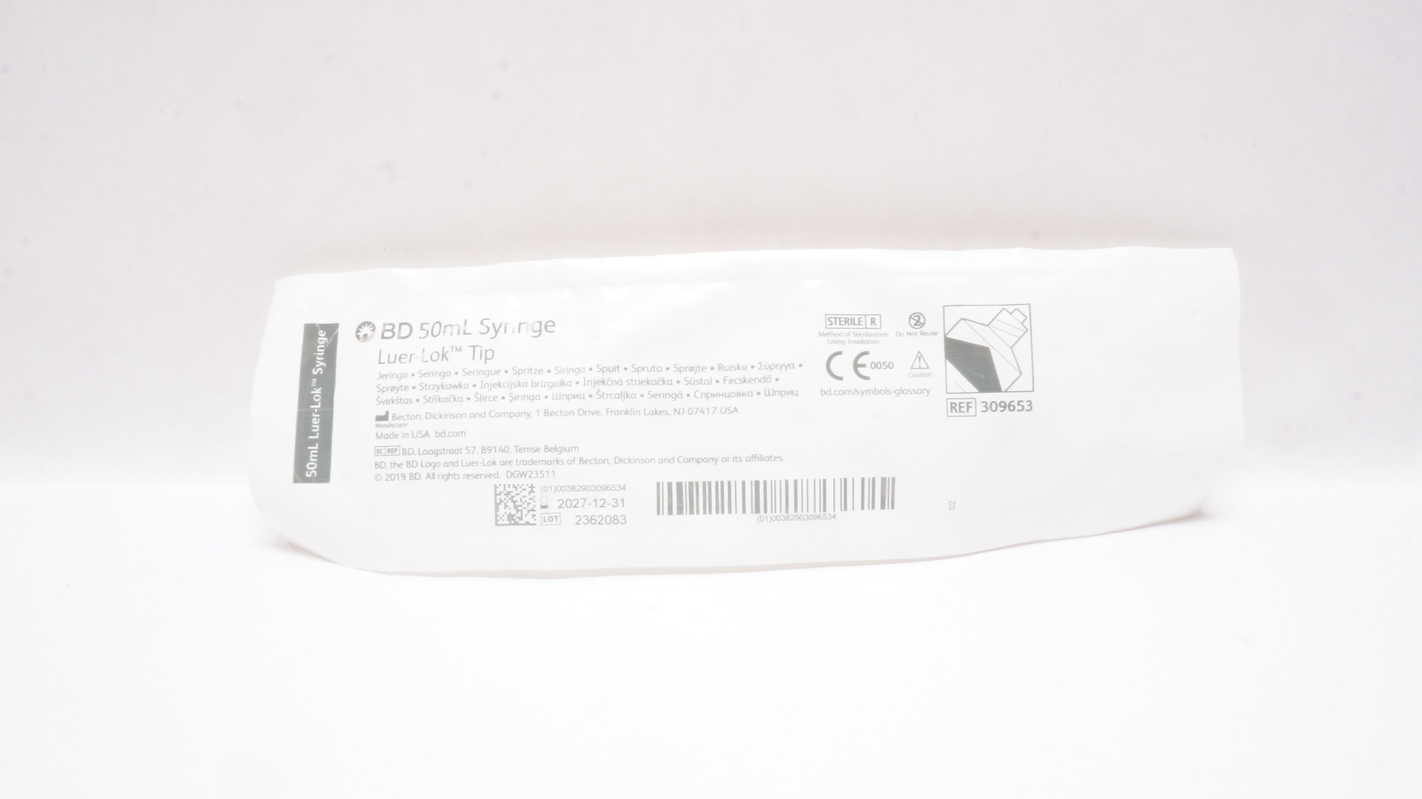 BD 309653 50ml Syringe Luer-Lok Tip