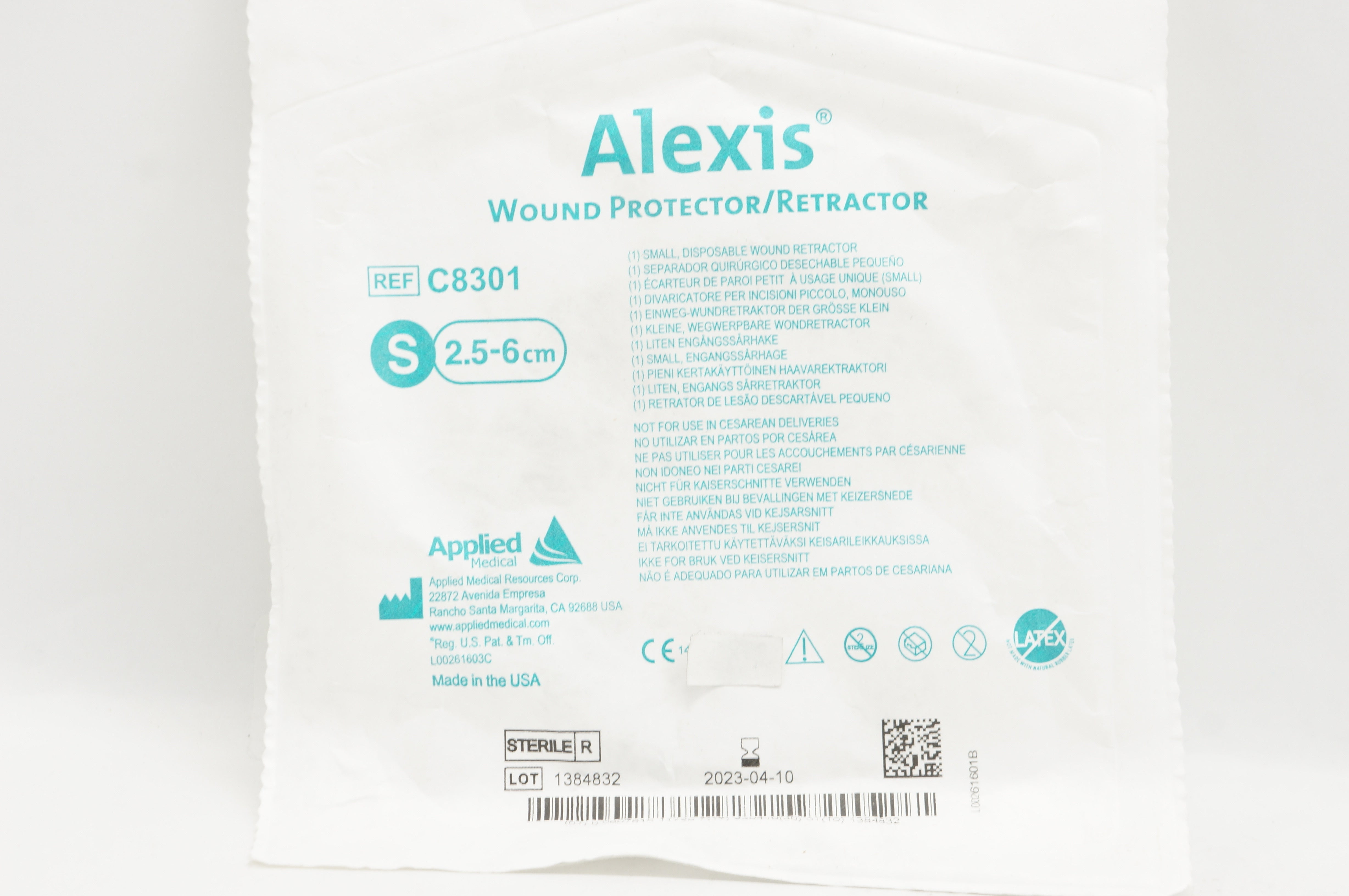Applied Medical C8301 Alexis Disposable Wound Protector/Retractor, Small 2.5-6cm