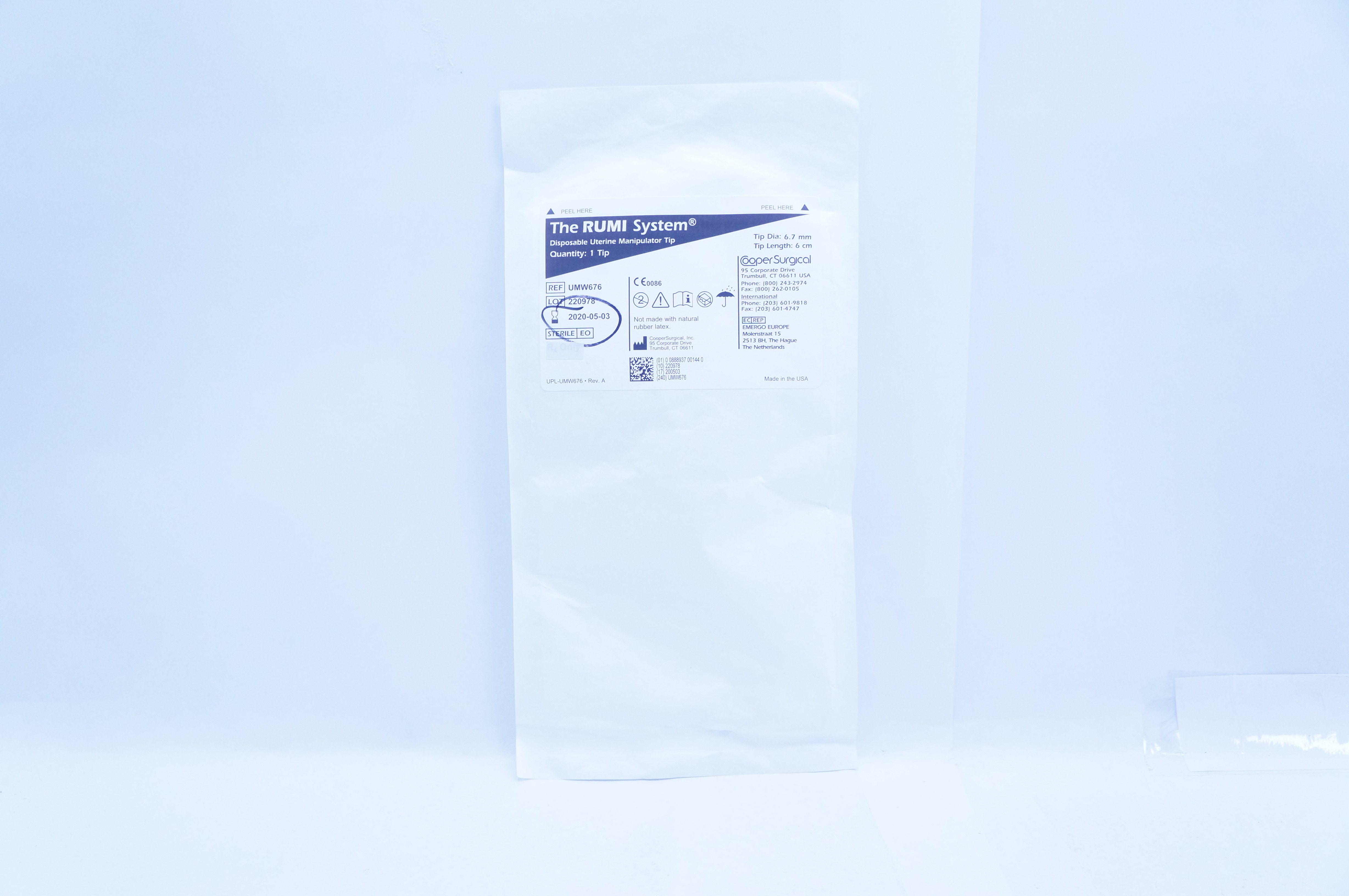 Cooper Surgical UMW676 Disposable Uterine Manipulator Tip 6.7mm x 6cm (x)