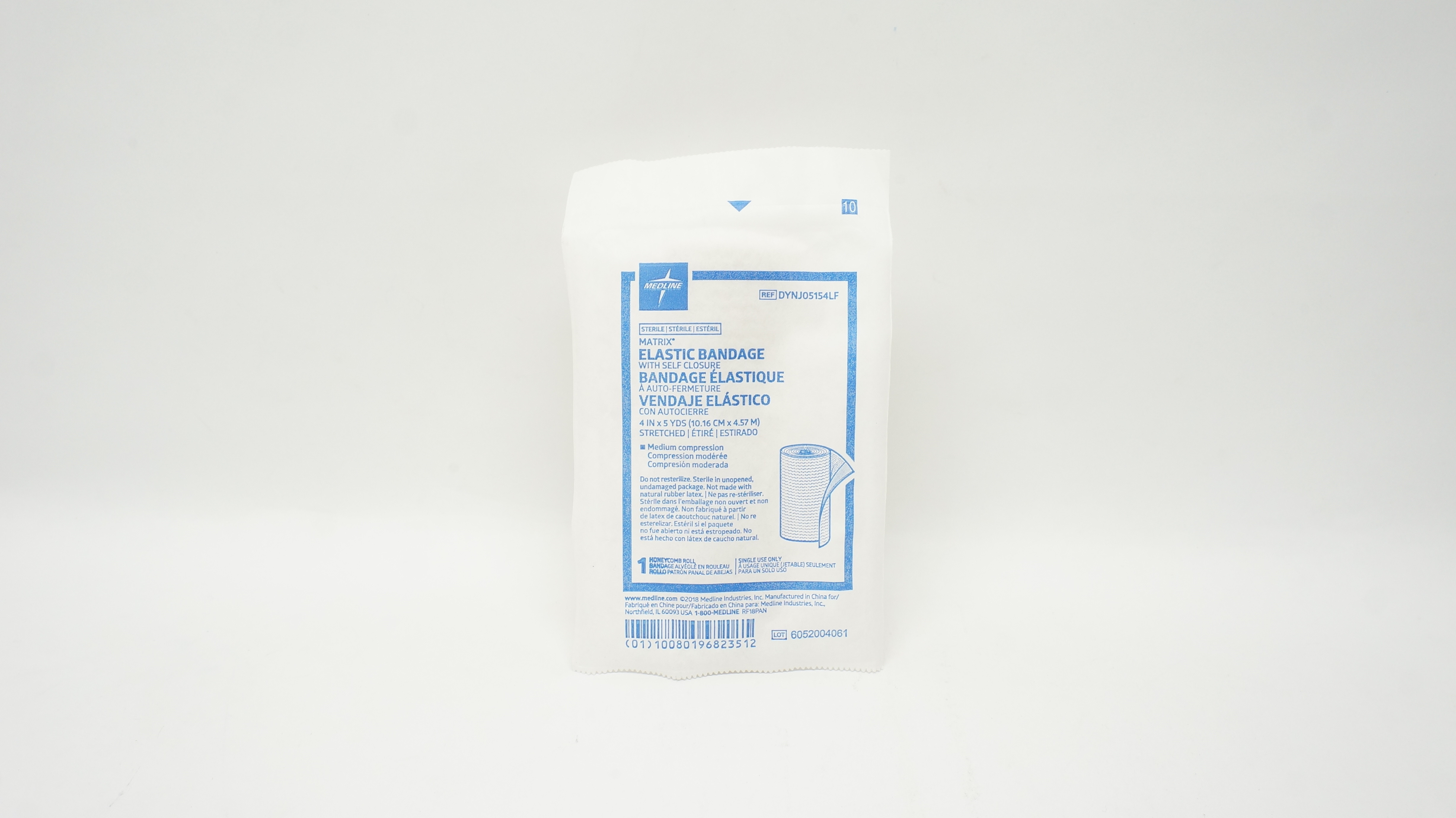 Medline DYNJ05154LF Matrix Elastic Bandage with Self Closure Medium 4inch x 5yds
