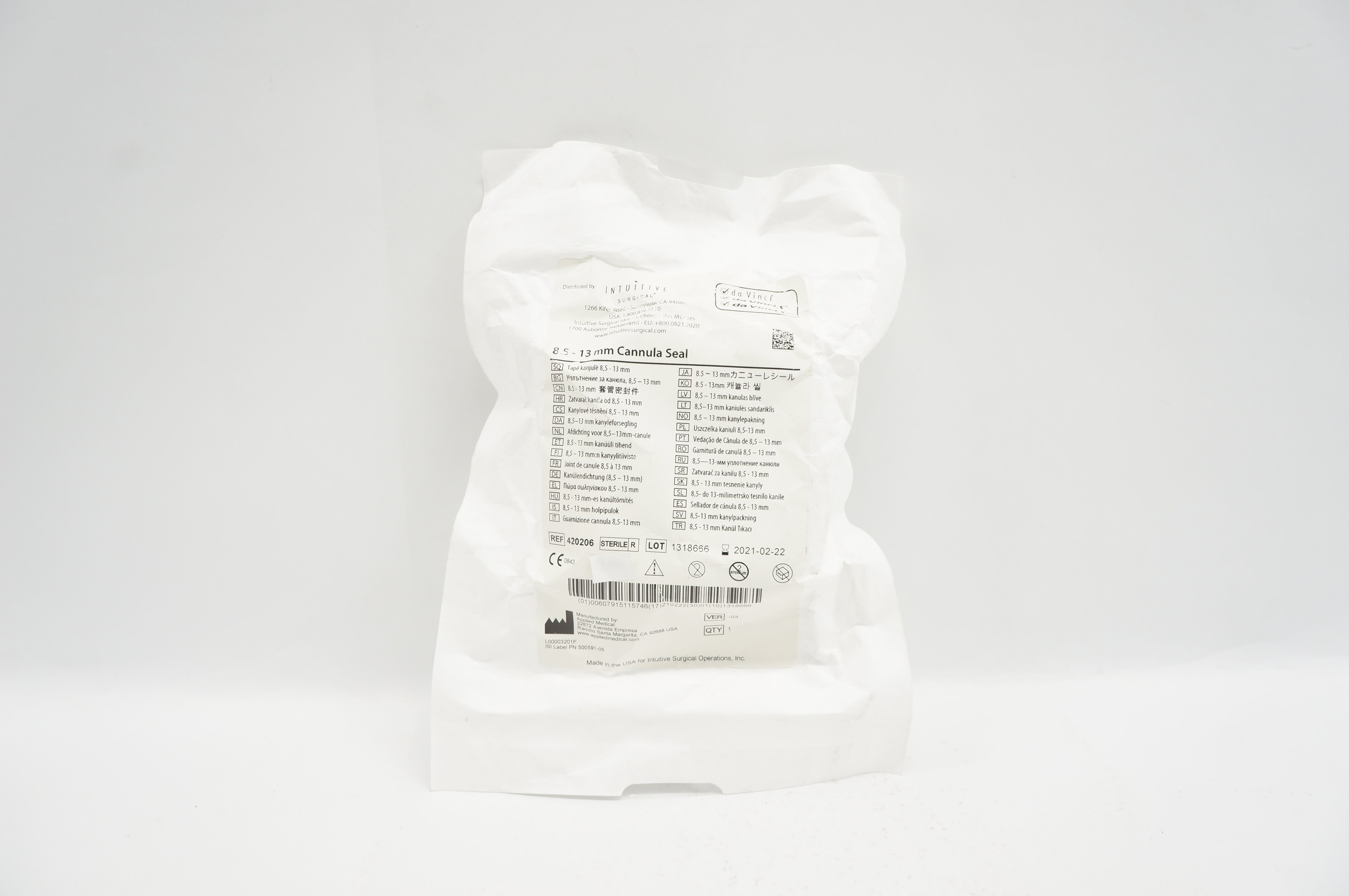 Applied Medical 420206 Intuitive da Vinci S, Si 8.5-13mm Cannula Seal (x)