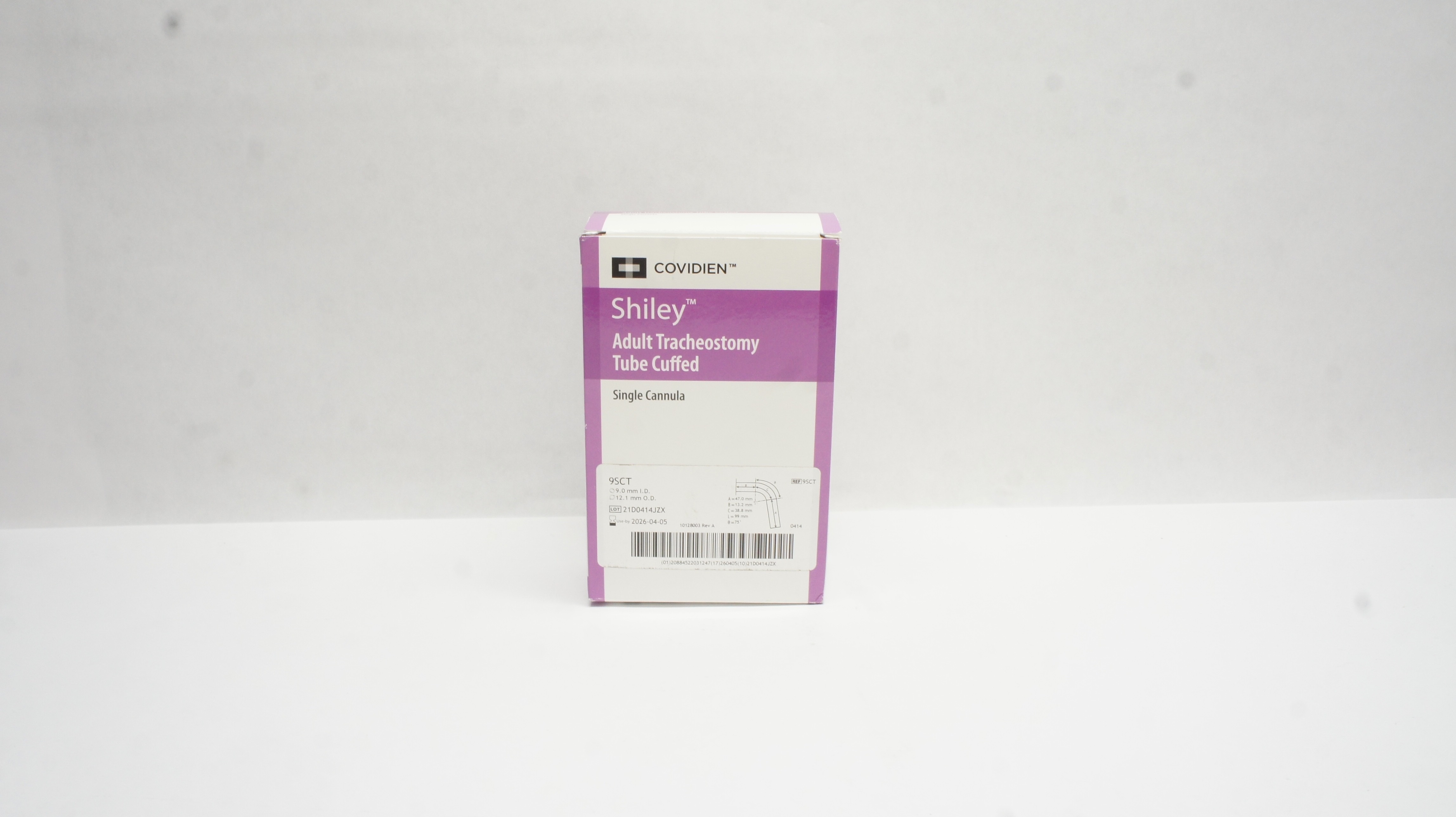 Covidien 9SCT Shiley Adult Tracheostomy Tube Cuffed 9.0mm x 12.1mm