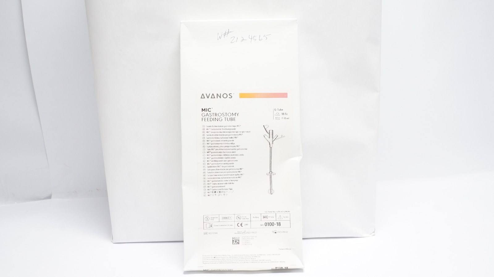 Avanos 0100-18 MIC* Gastrostomy Feeding Tube 18 Fr