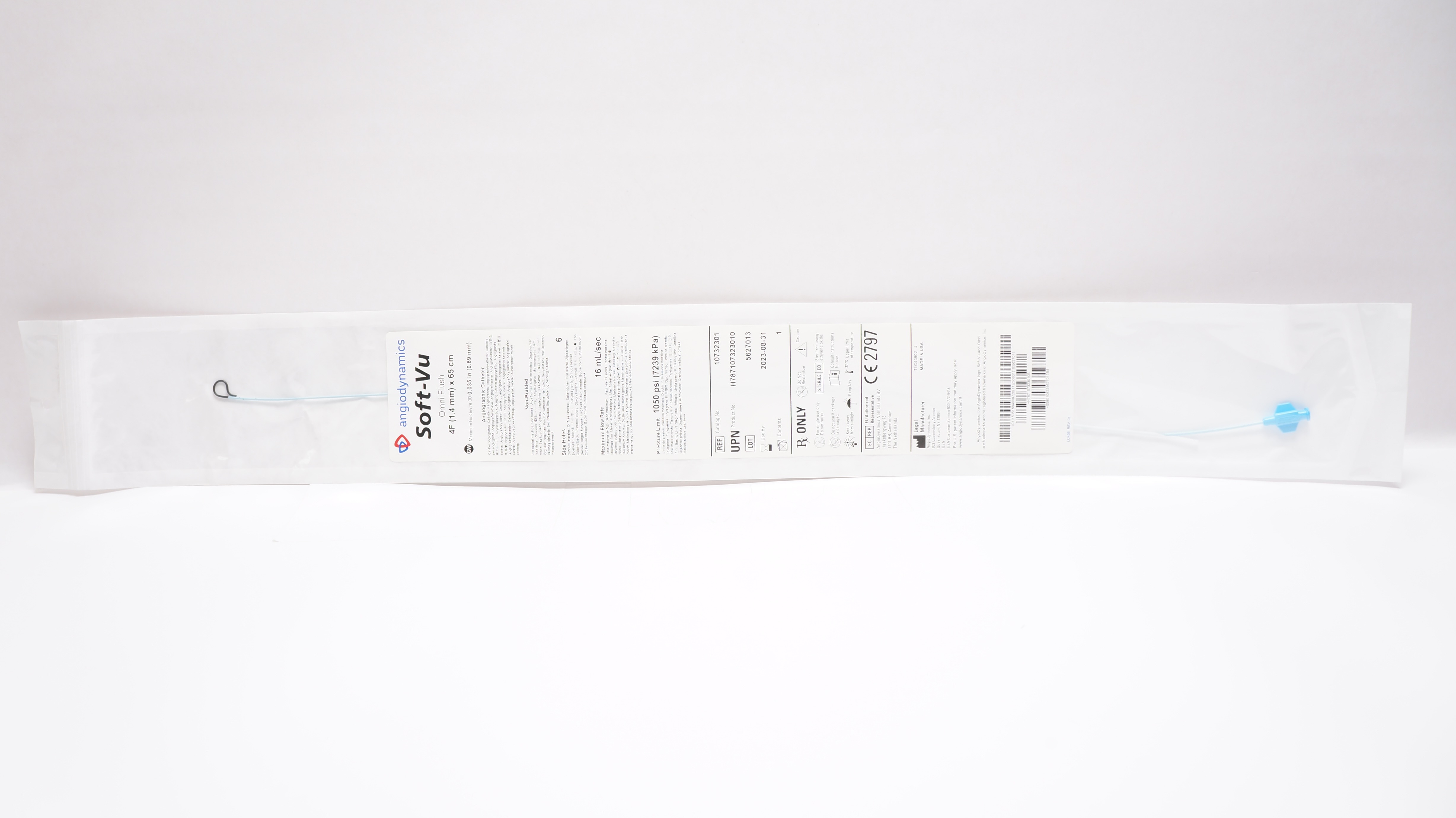 AngioDynamics 10732301 Soft-Vu Omni Flush Angiographic Cath. 4F x 65cm (x)