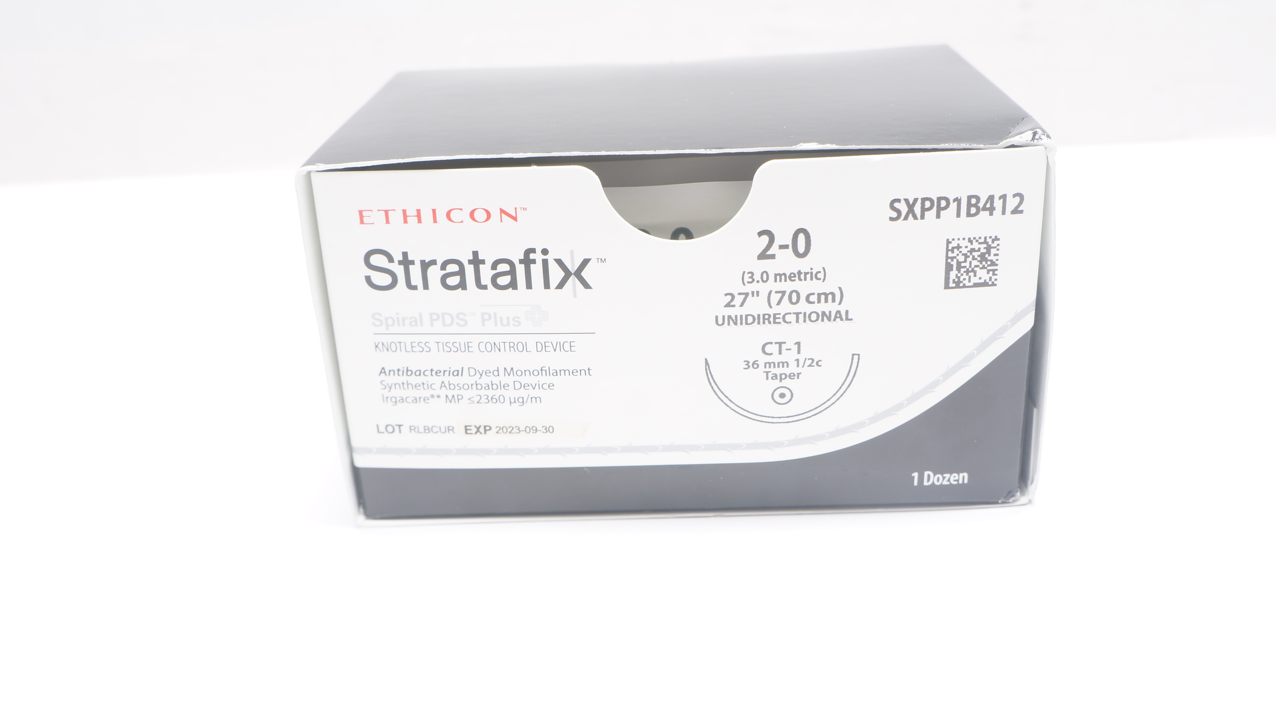 Ethicon SXPP1B412 2-0 Stratafix Stre CT-1 36mm 1/2c Taper 27inch (x) - Box of 12