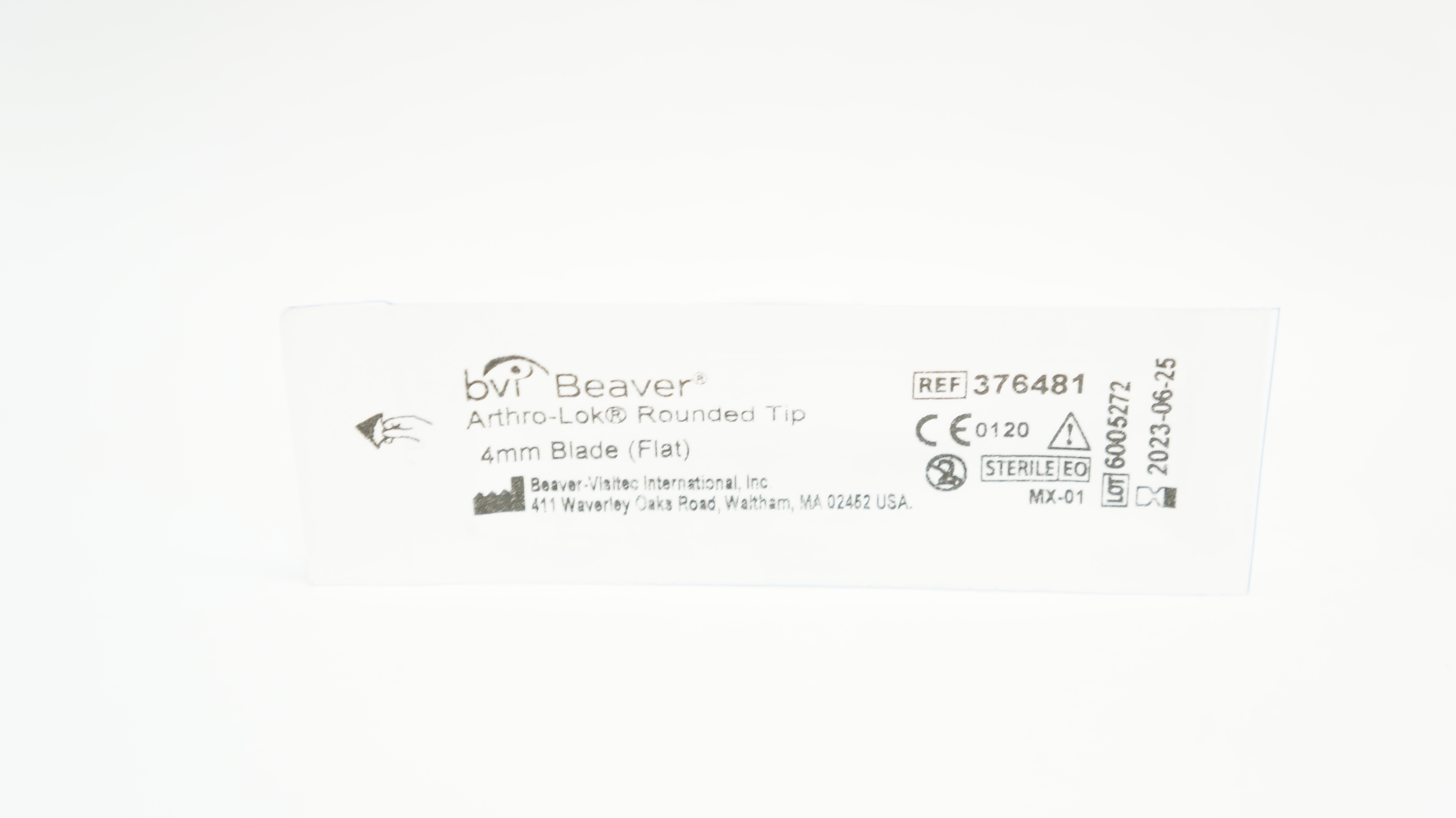 BVI Beaver 376481 Arthro-Lok Rounded Tip  Blade, Flat, 4mm (x)