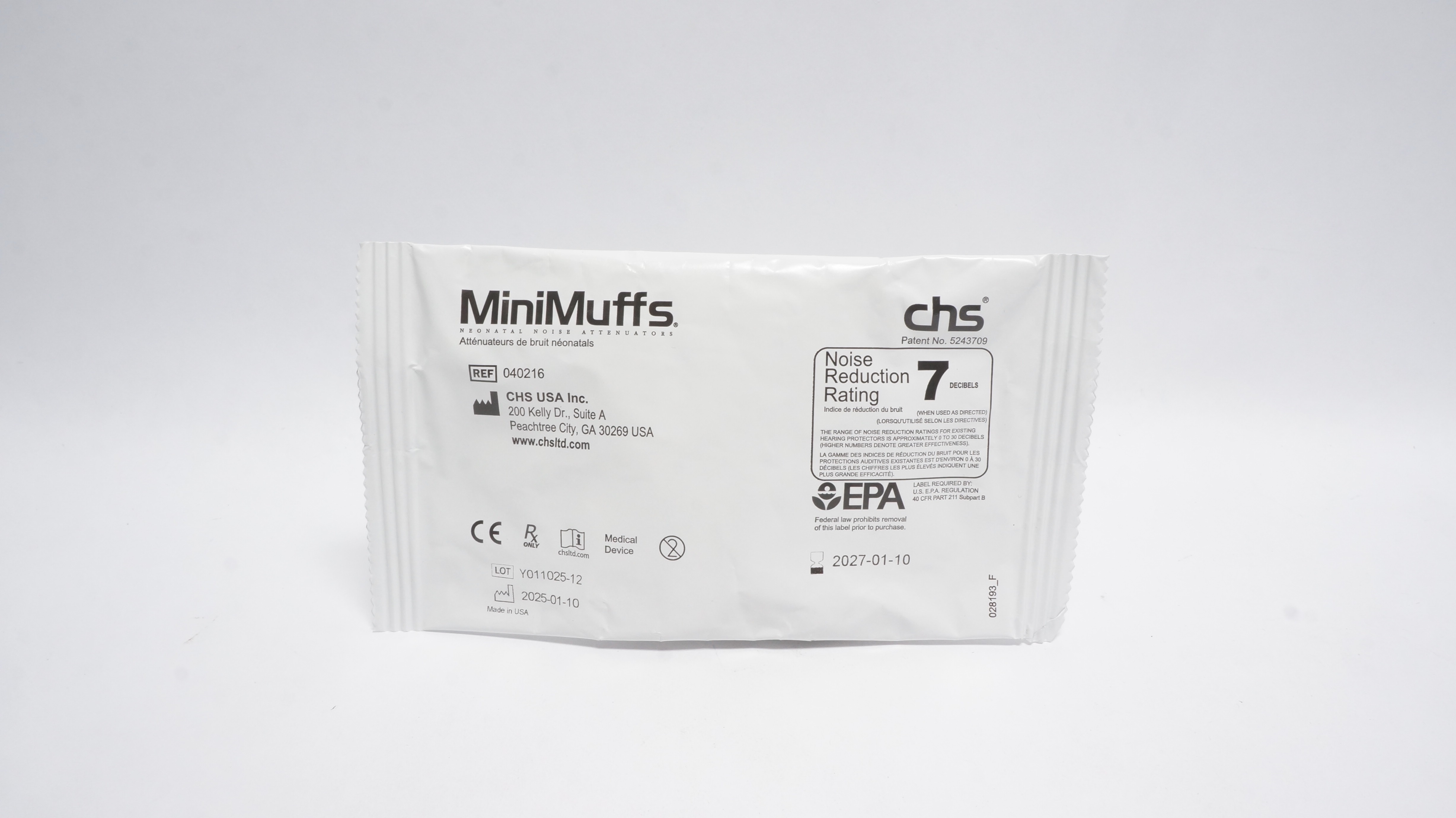 CHS USA 040216 MiniMuffs Noise Reduction Rating 7 Decibels