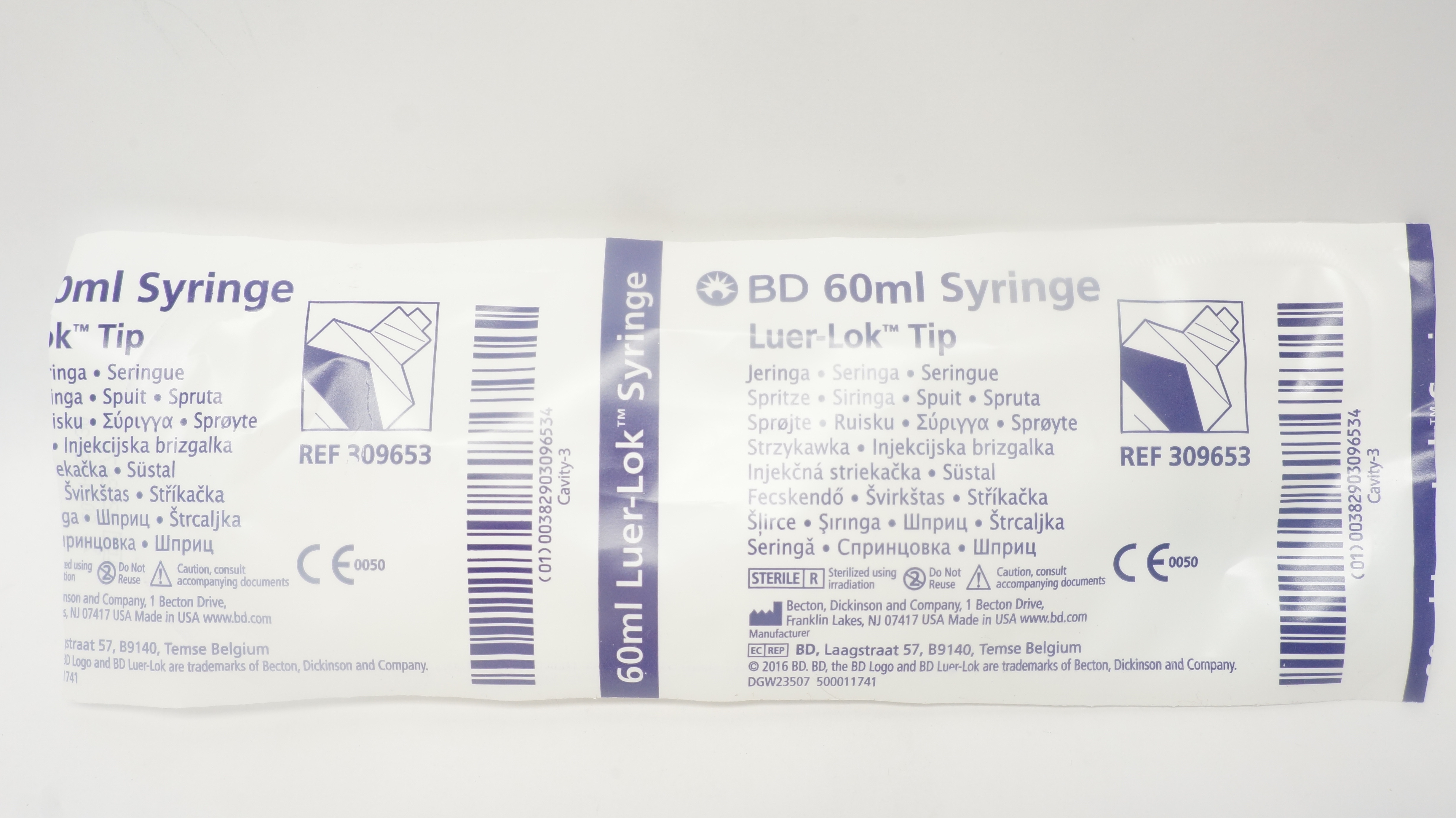 BD 309653 60ml Syringe Luer-Lok Tip (x)