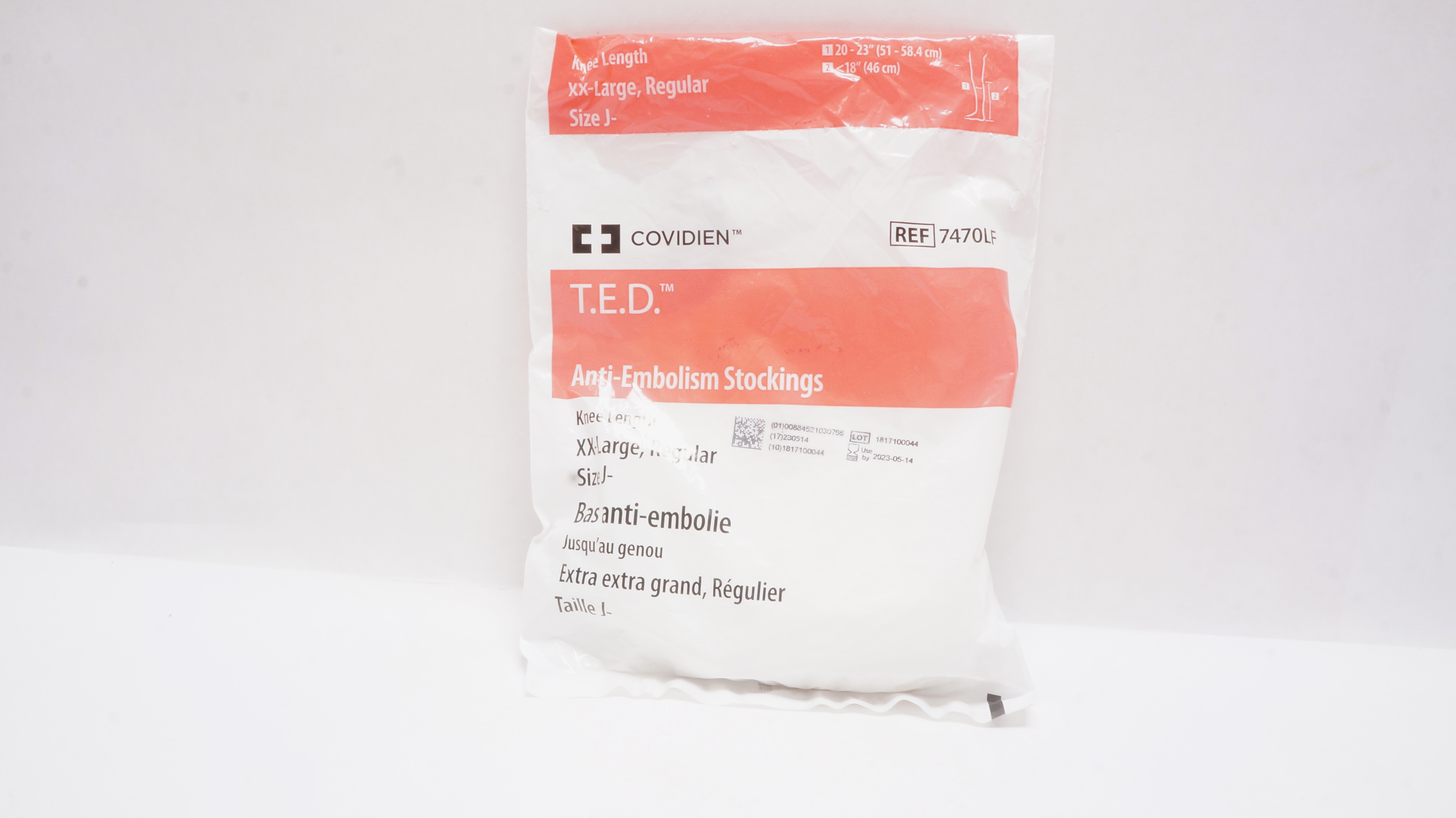 Covidien 7470LF T.E.D. Anti-Embolism Stockings Knee Length XX-Large Size  (x)