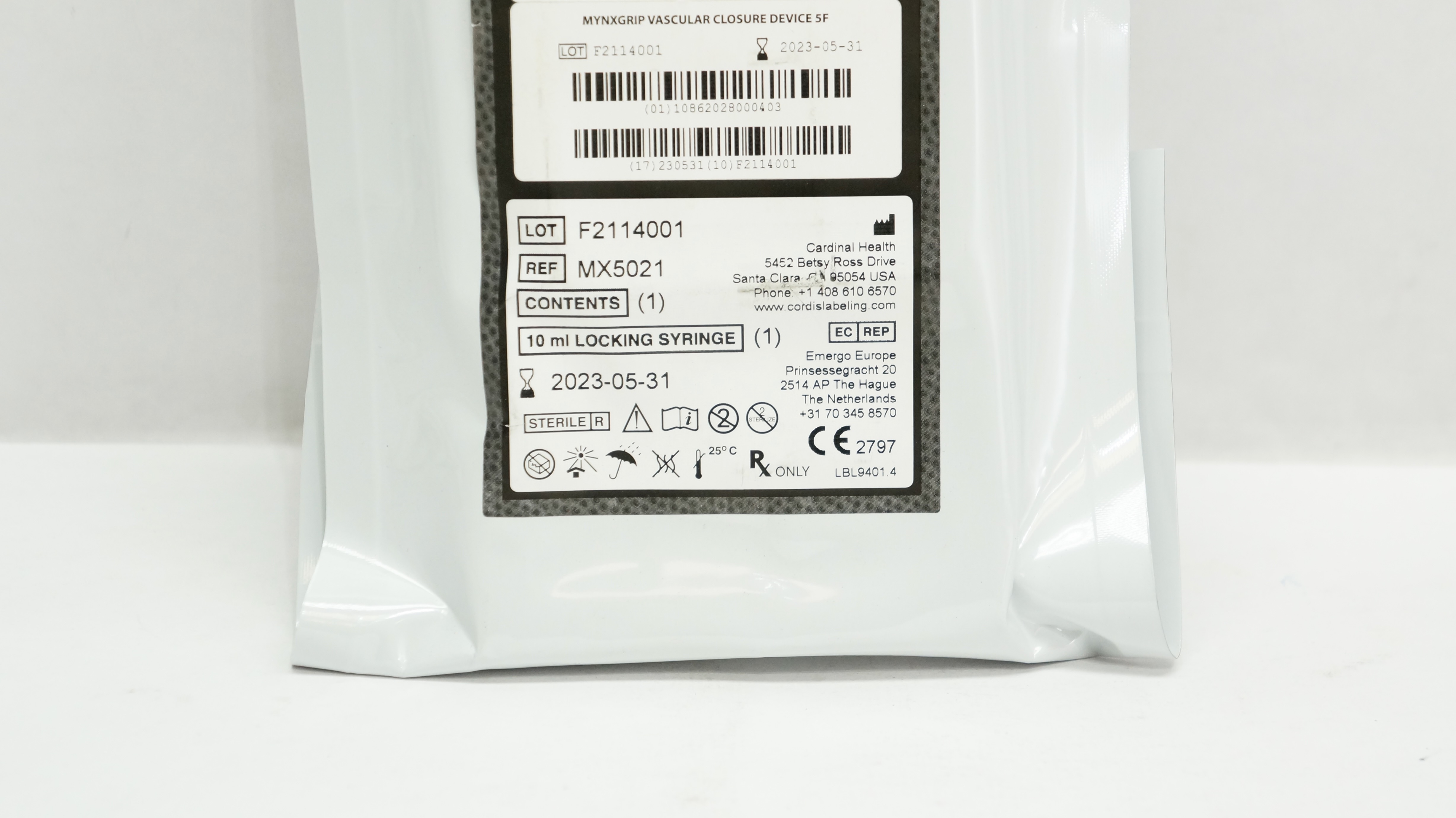 Cardinal Health MX5021 Mynxgrip Vascular Closure Device 5F (x)