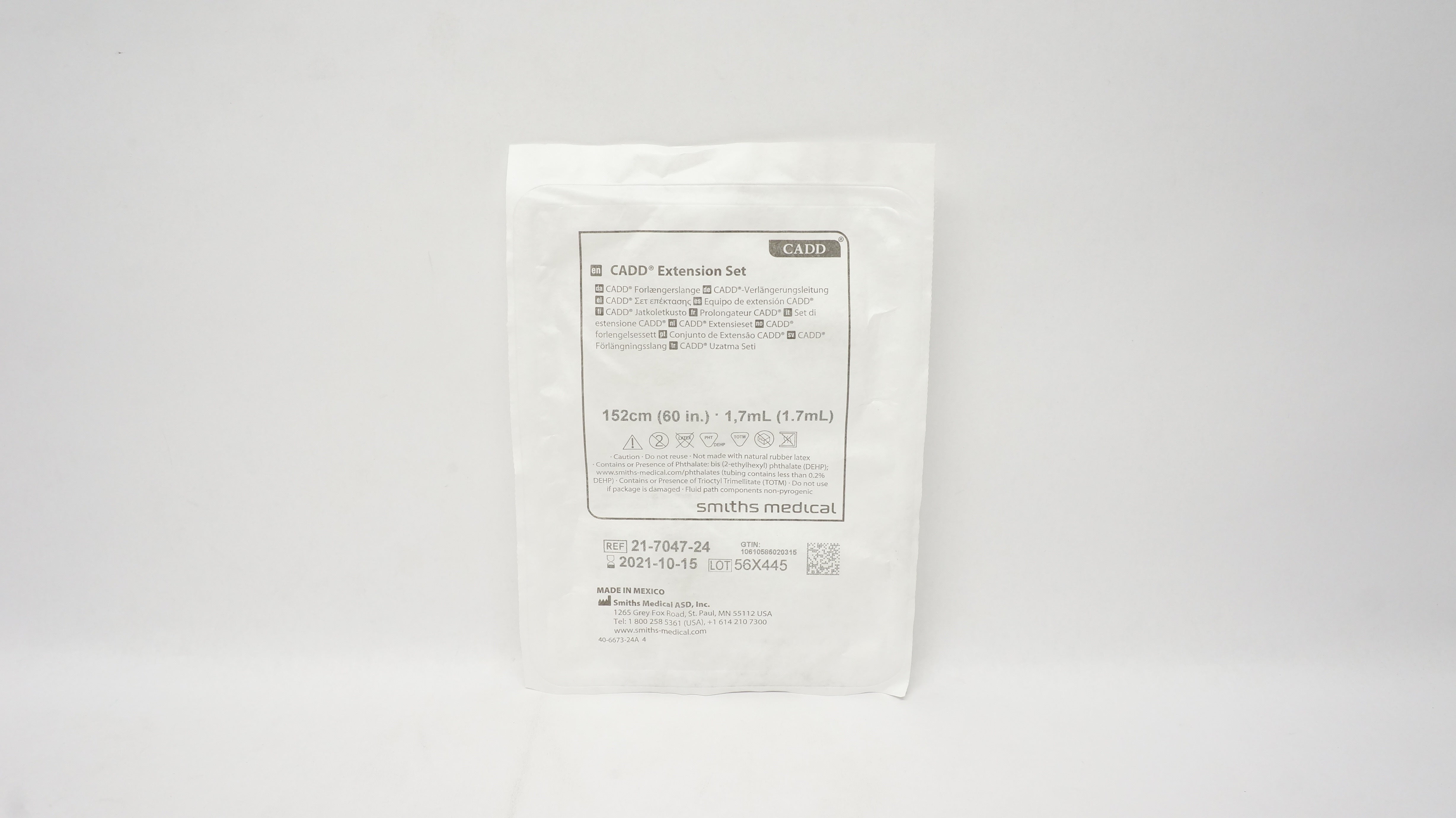 Smiths Medical 21-7047-24 CADD Extension Set 60inch x 1.7 mL (x)