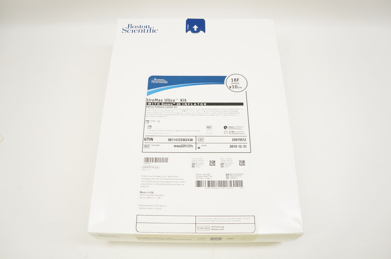Boston Scientific 225137 UroMax Ultra Kit With Encore 26 Inflator 18F x 10cm (x)