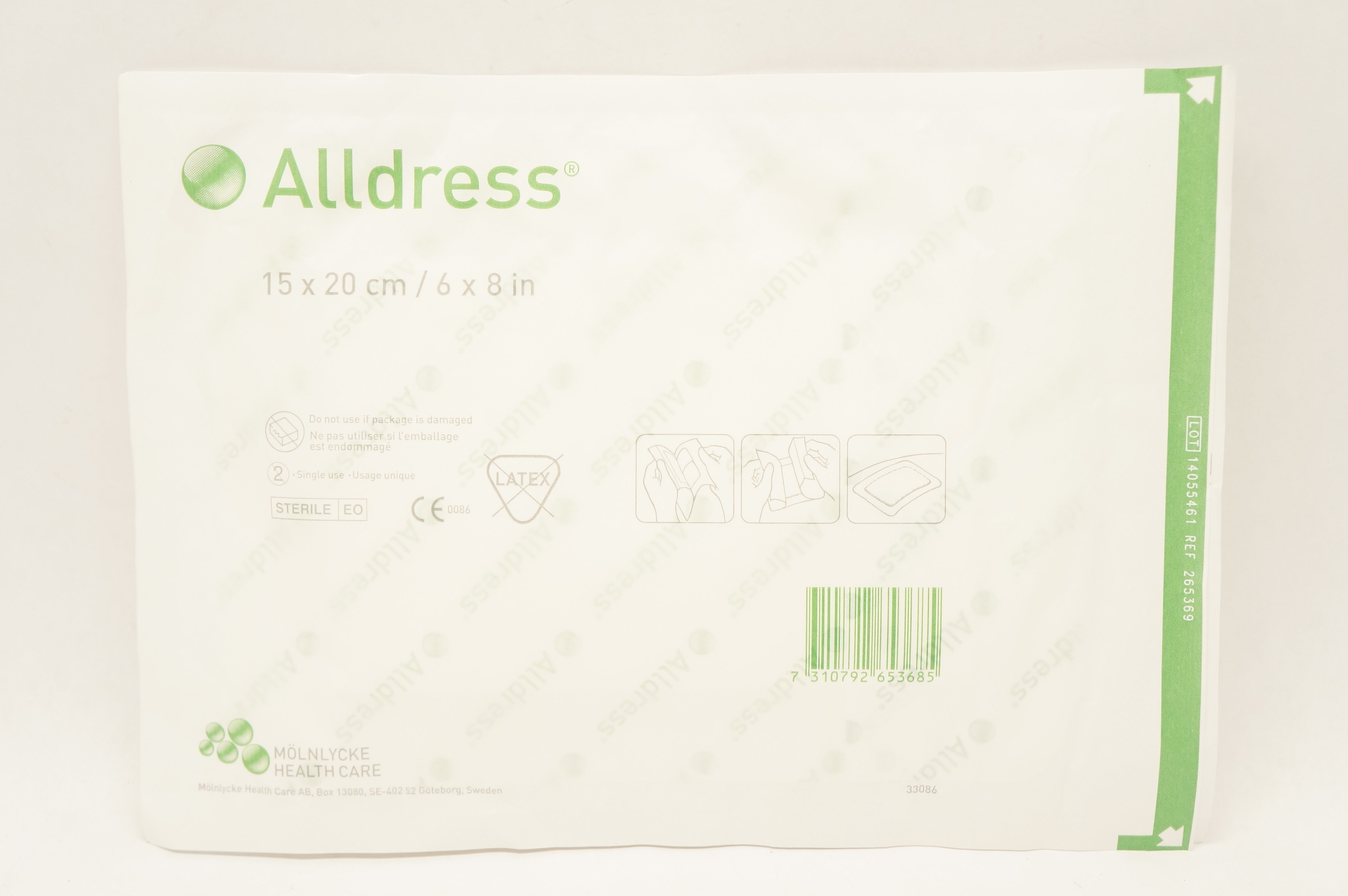 Molnlycke 265369 Alldress Absorbent Vapour-Permeable AdhesiveDressing 6x8inch