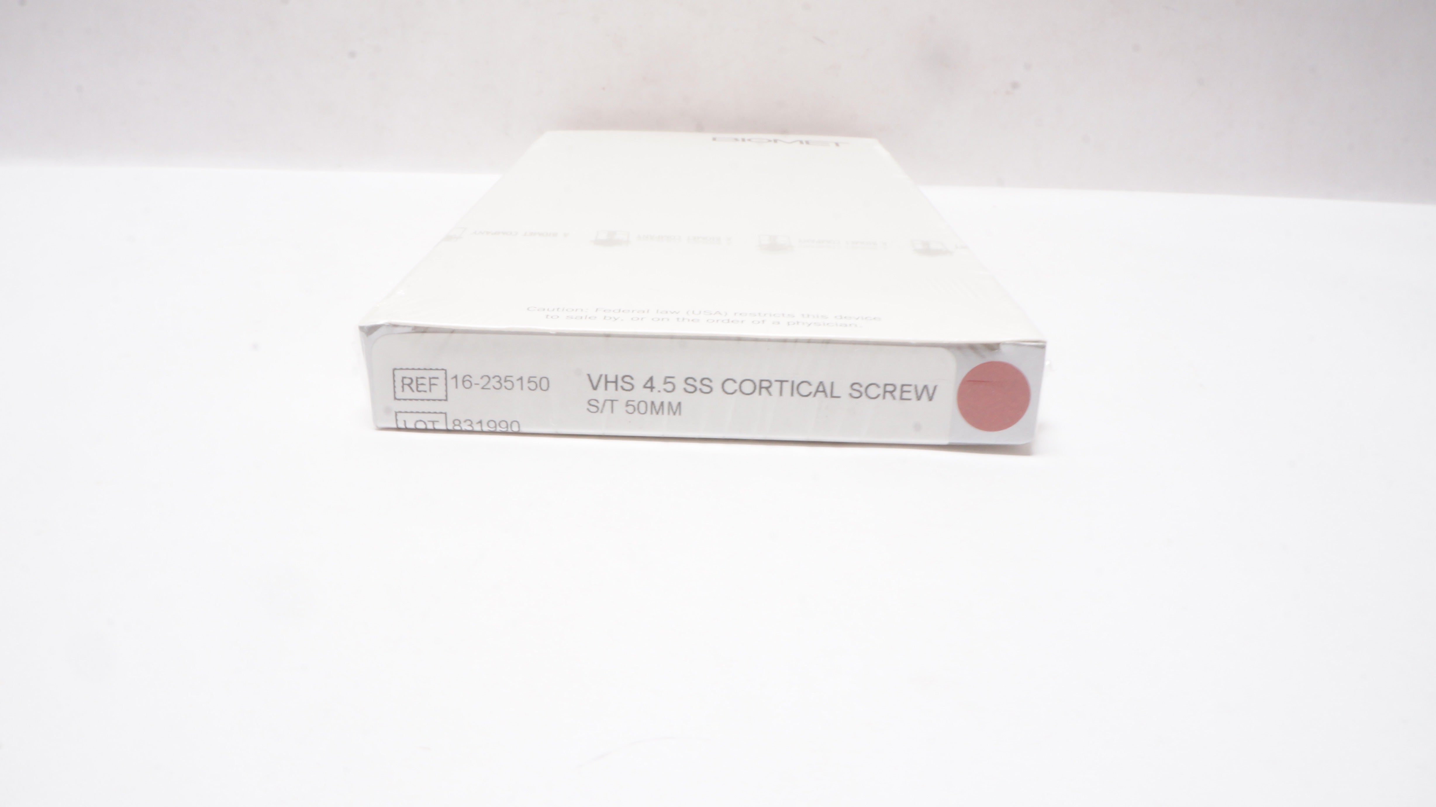 Biomet 16-235150 Trauma Fixation Systems VHS 4.5 SS Cortical Screw S/T 50mm